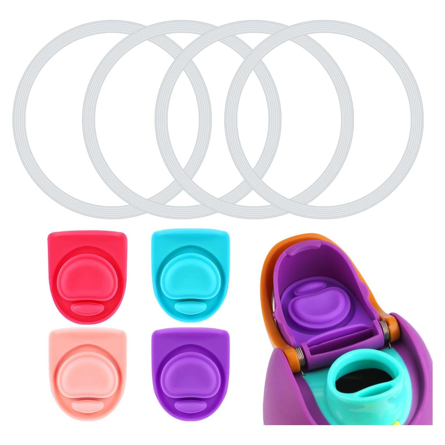 4 Tapones y Círculos de Sello Silicona PEUTIER para Botellas Owala