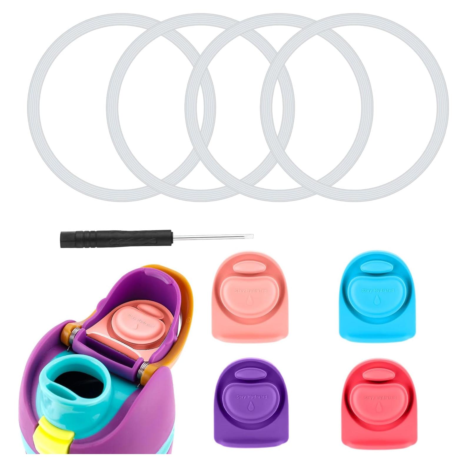 4 Tapones y 4 Anillos de Sello BOXOB para Owala 16-40oz