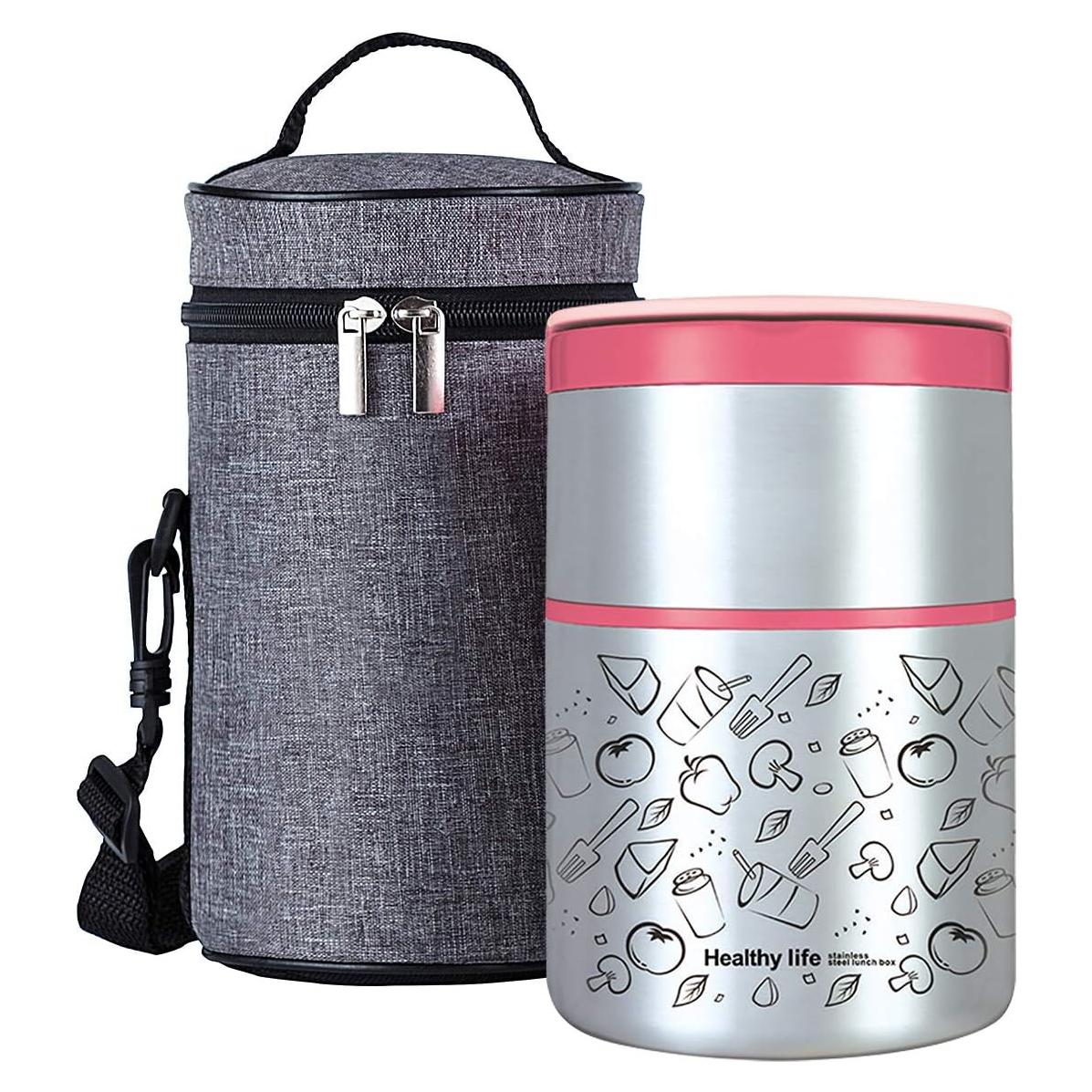 Caja Térmica Aislada Lille Home 907ml Rosa 2 Niveles