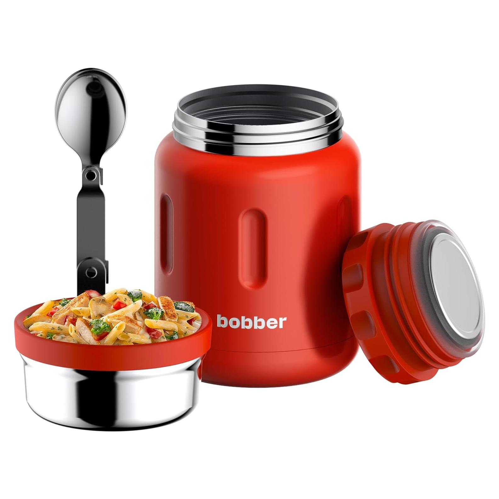 Termo Aislado Bobber 24 oz Acero Inoxidable Rojo con Cuchara