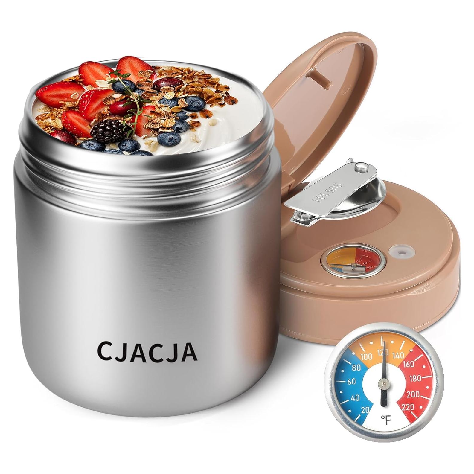 Tarro Aislado de Comida CJACJA 429.5 ml con Pantalla de Temperatura