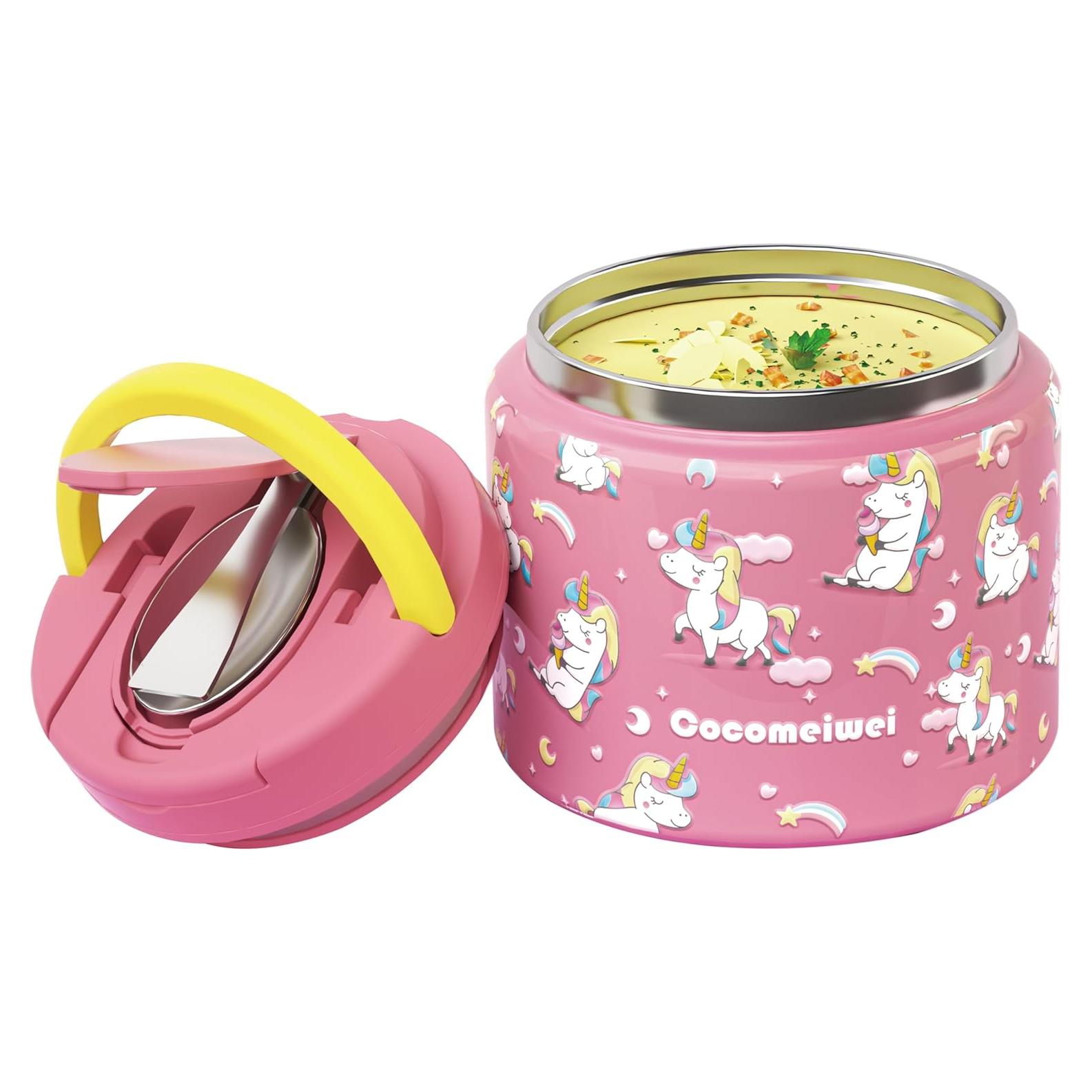 Termo de Comida Aislado Cocomeiwei 350 ml Unicornio-Rosa