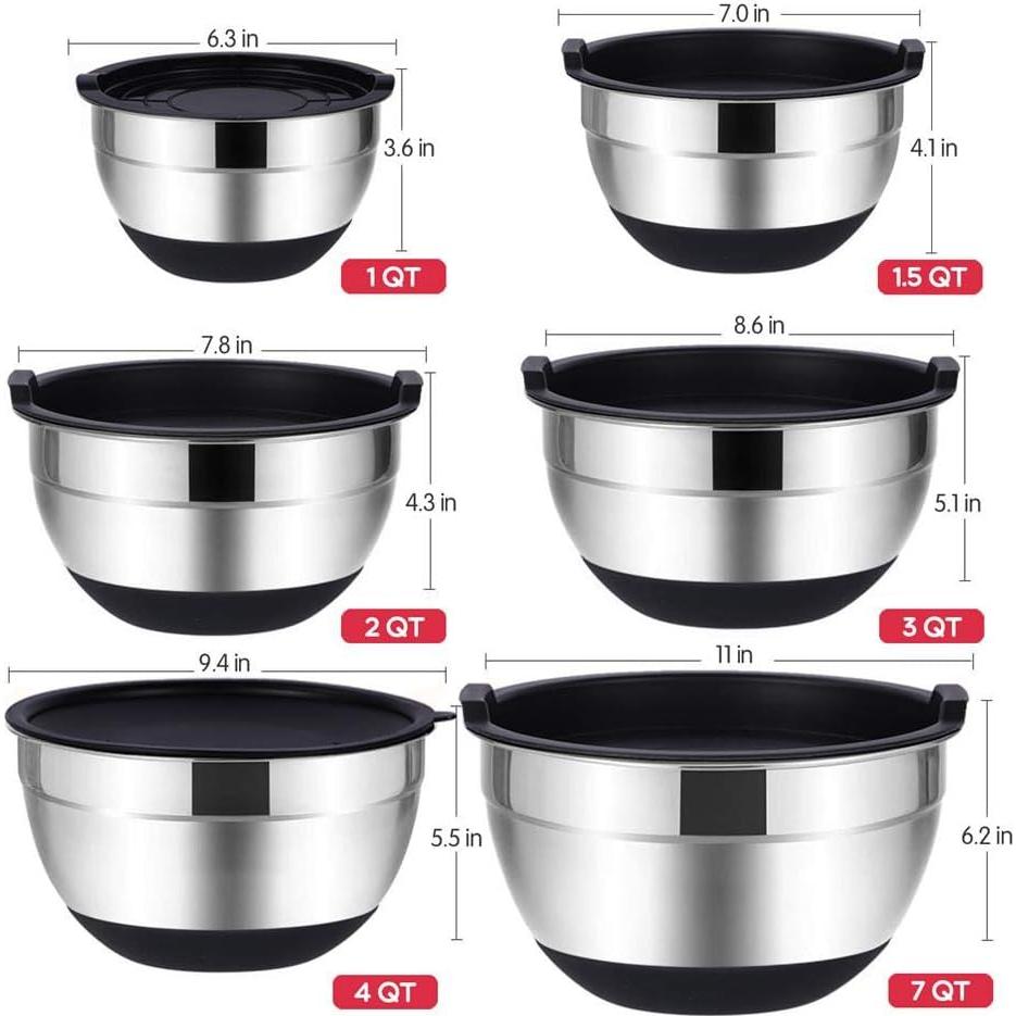 Juego de Cuencos para Mezclar Rottay 20PCS Acero Inoxidable