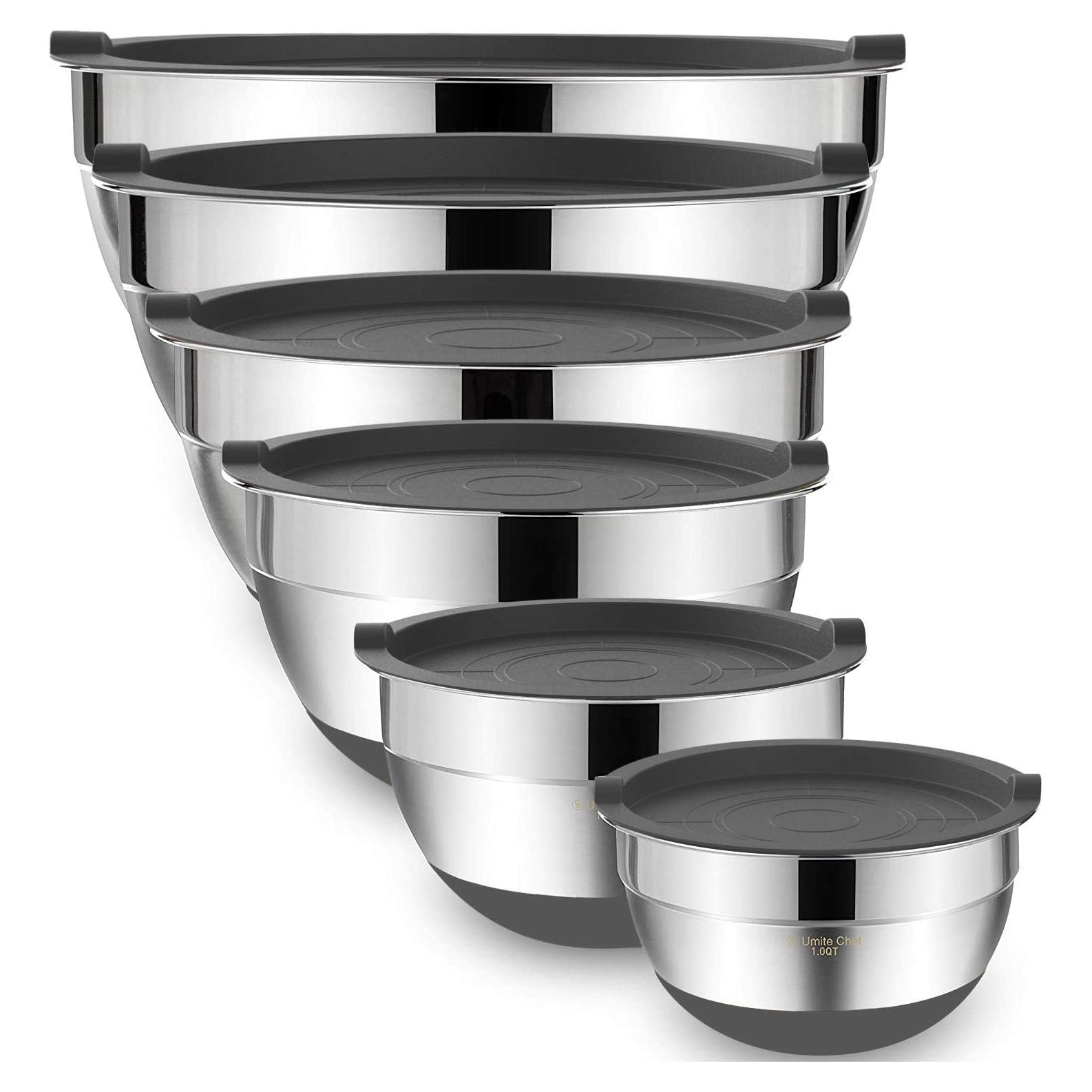 Juego de Tazones de Mezcla Umite Chef 6 Piezas Acero Inoxidable