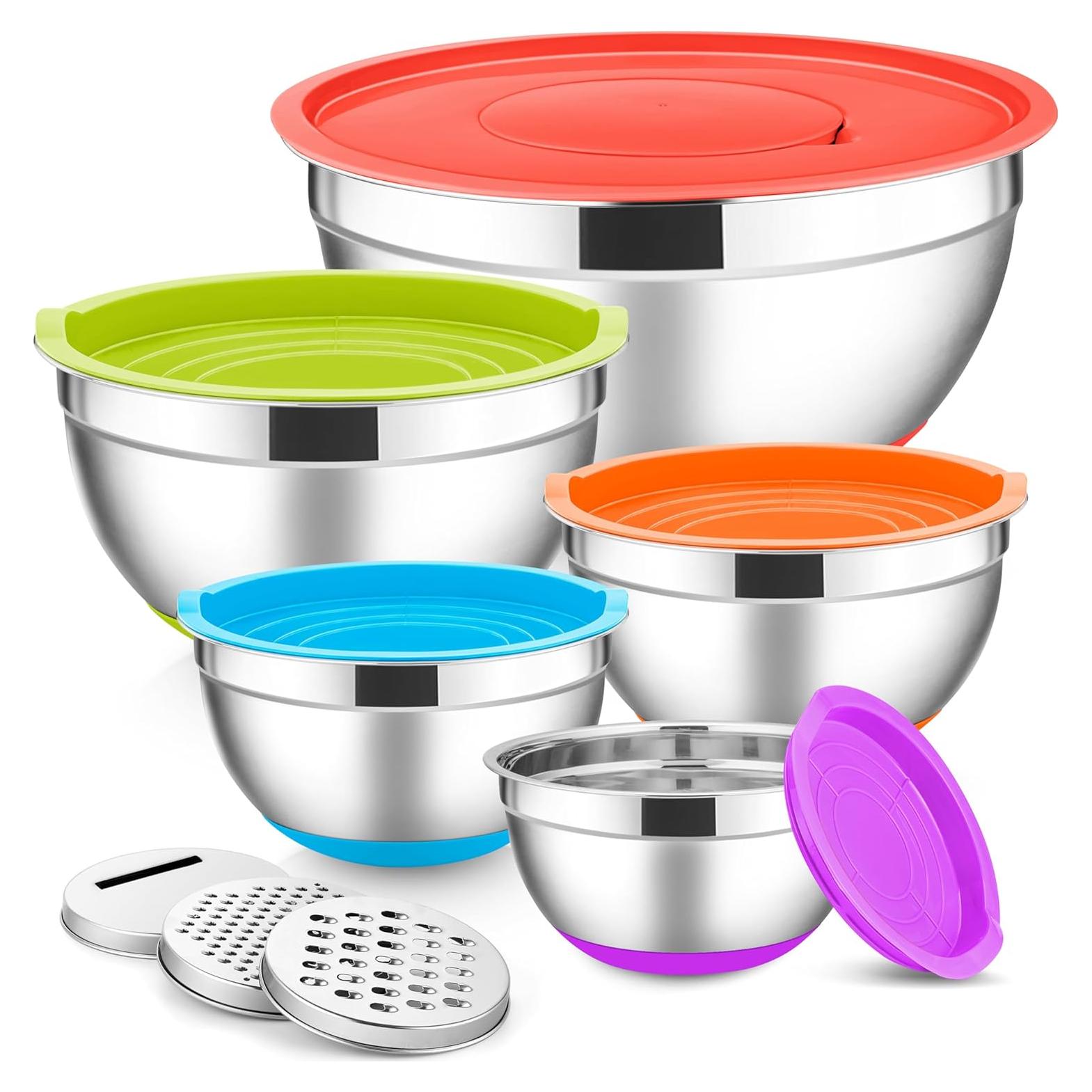 Juego de Cuencos de Mezcla E-far Acero Inoxidable 5 Piezas