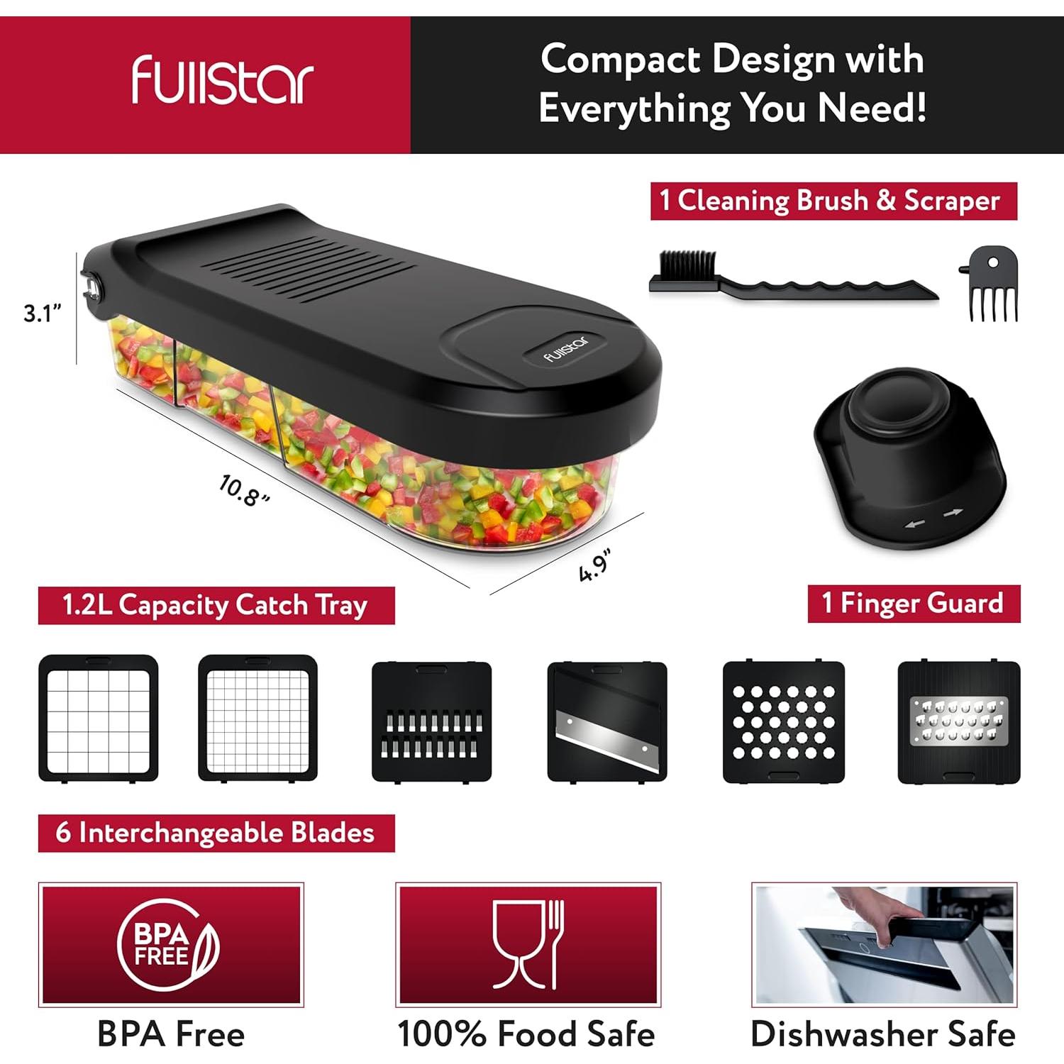 Picador de Verduras Fullstar Negro + 50 Contenedores Alimentos