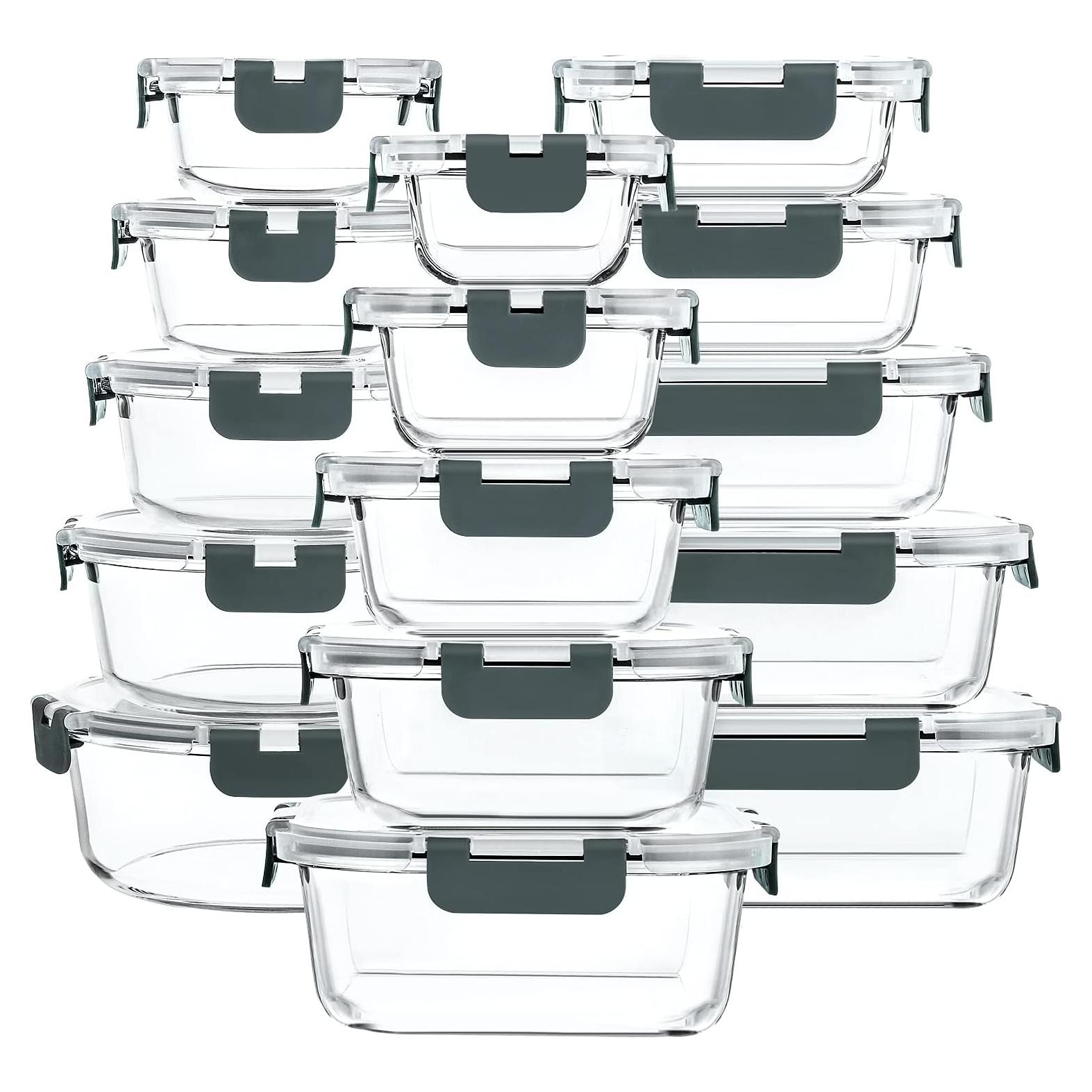 Juego de 30 Contenedores de Almacenamiento de Vidrio M MCIRCO