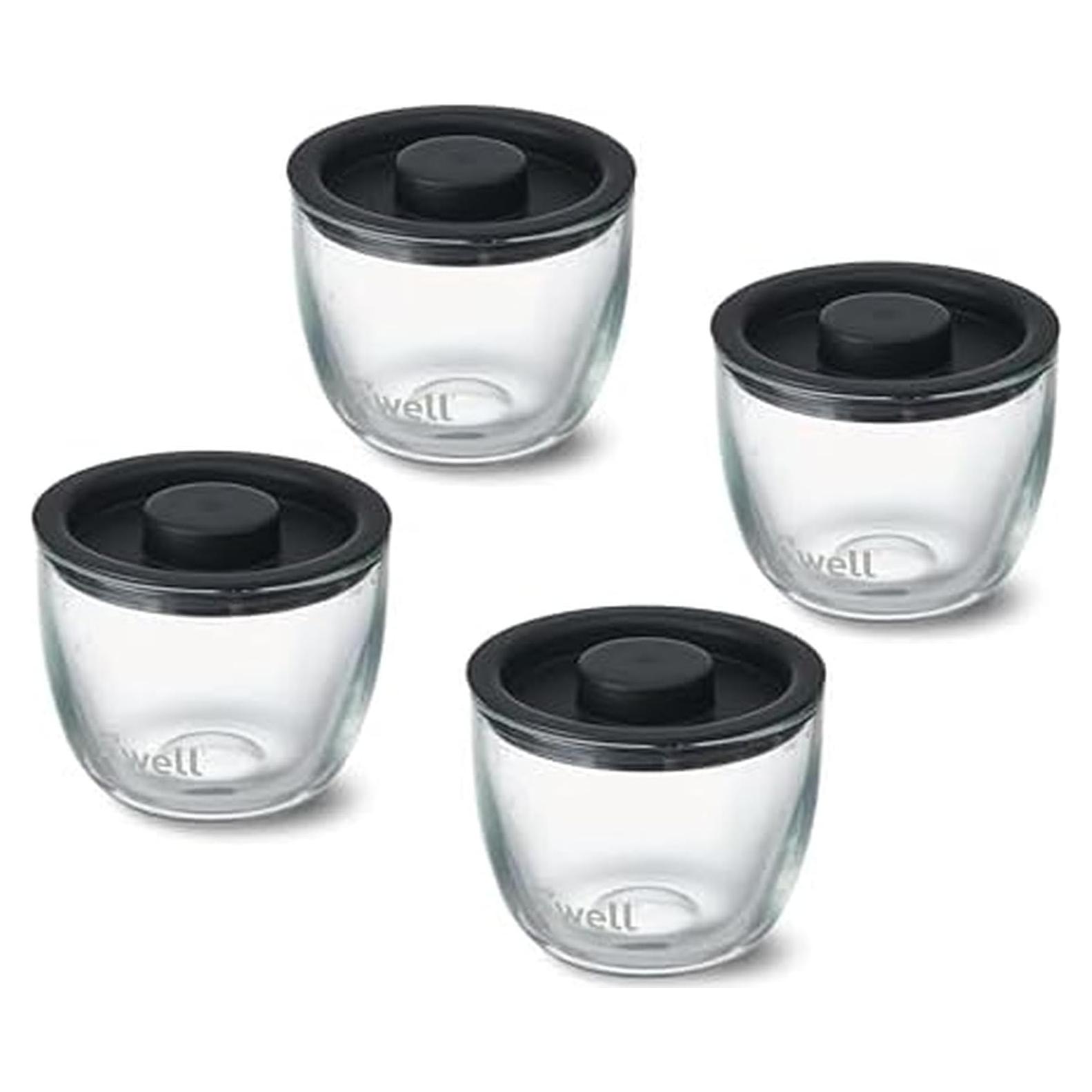 Set de 4 Tazones de Vidrio S'well 12oz Apilables Negro