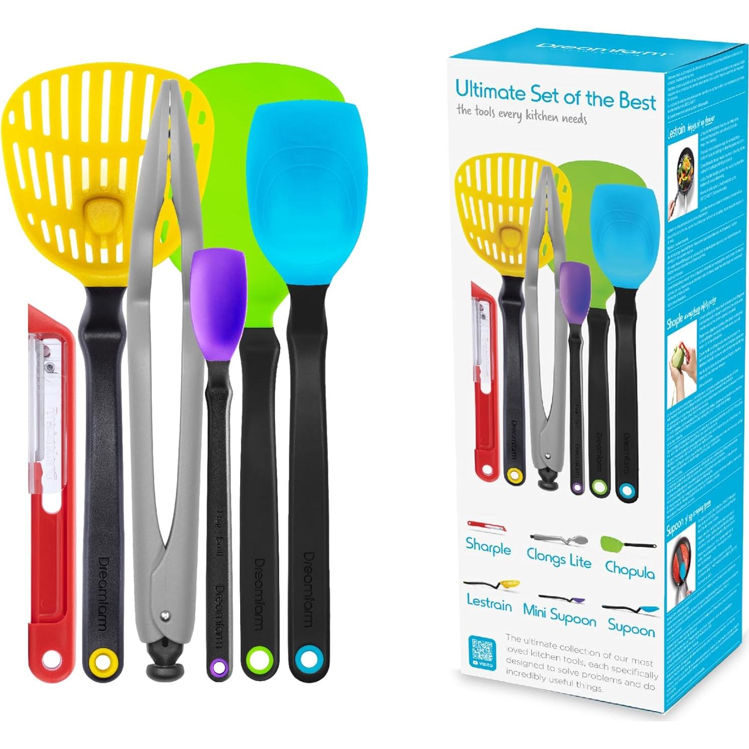 Juego de Utensilios de Cocina Dreamfarm - 6 Piezas Silicona y Nylon