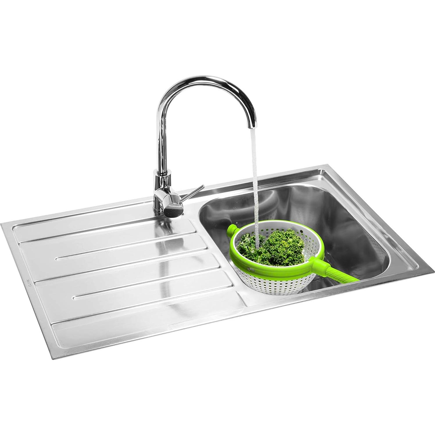 Colador de Ensalada Plegable Dreamfarm Spina 2-En-1 - Verde