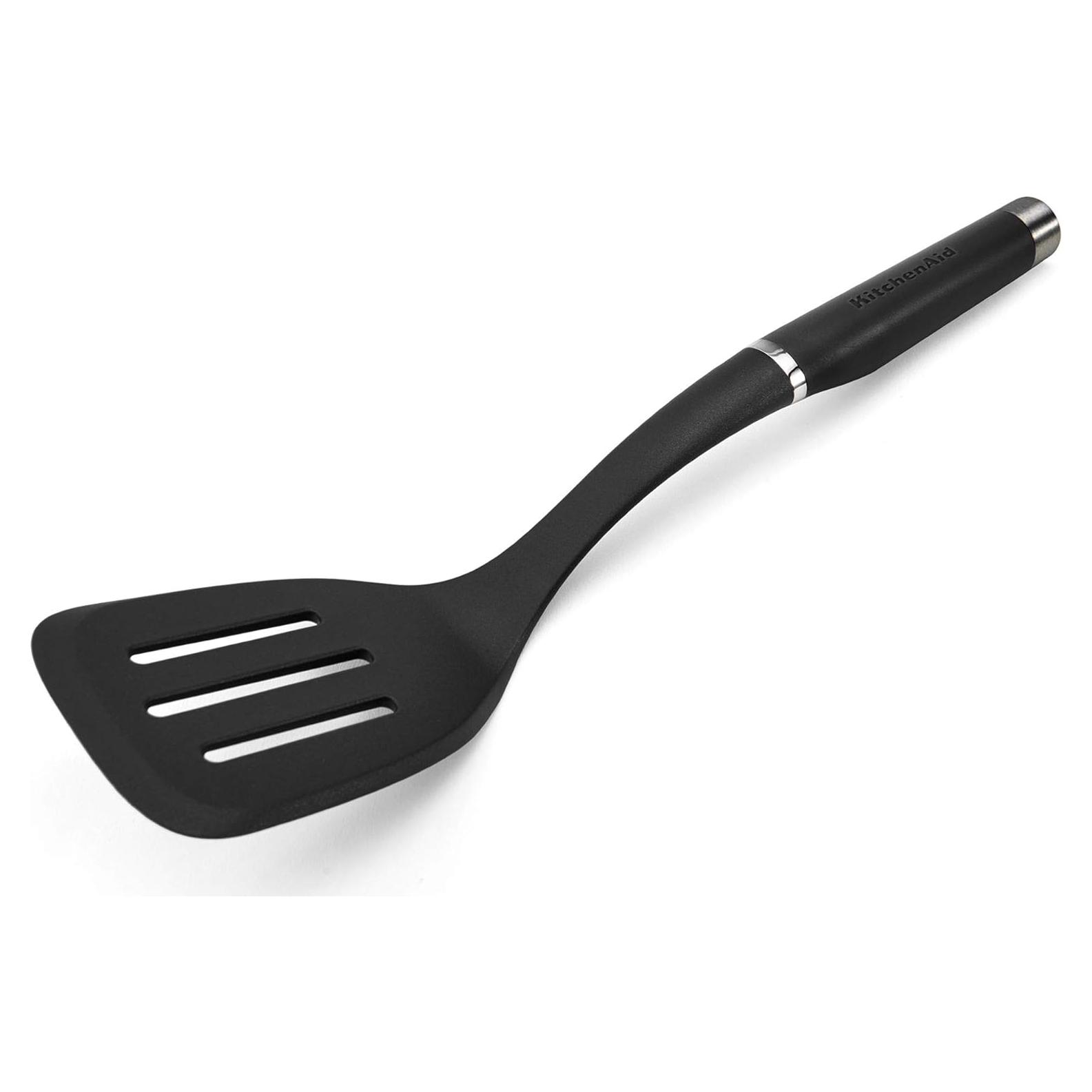 Cuchara Ranurada de Nylon KitchenAid 22.1x8.6cm Negro Mate