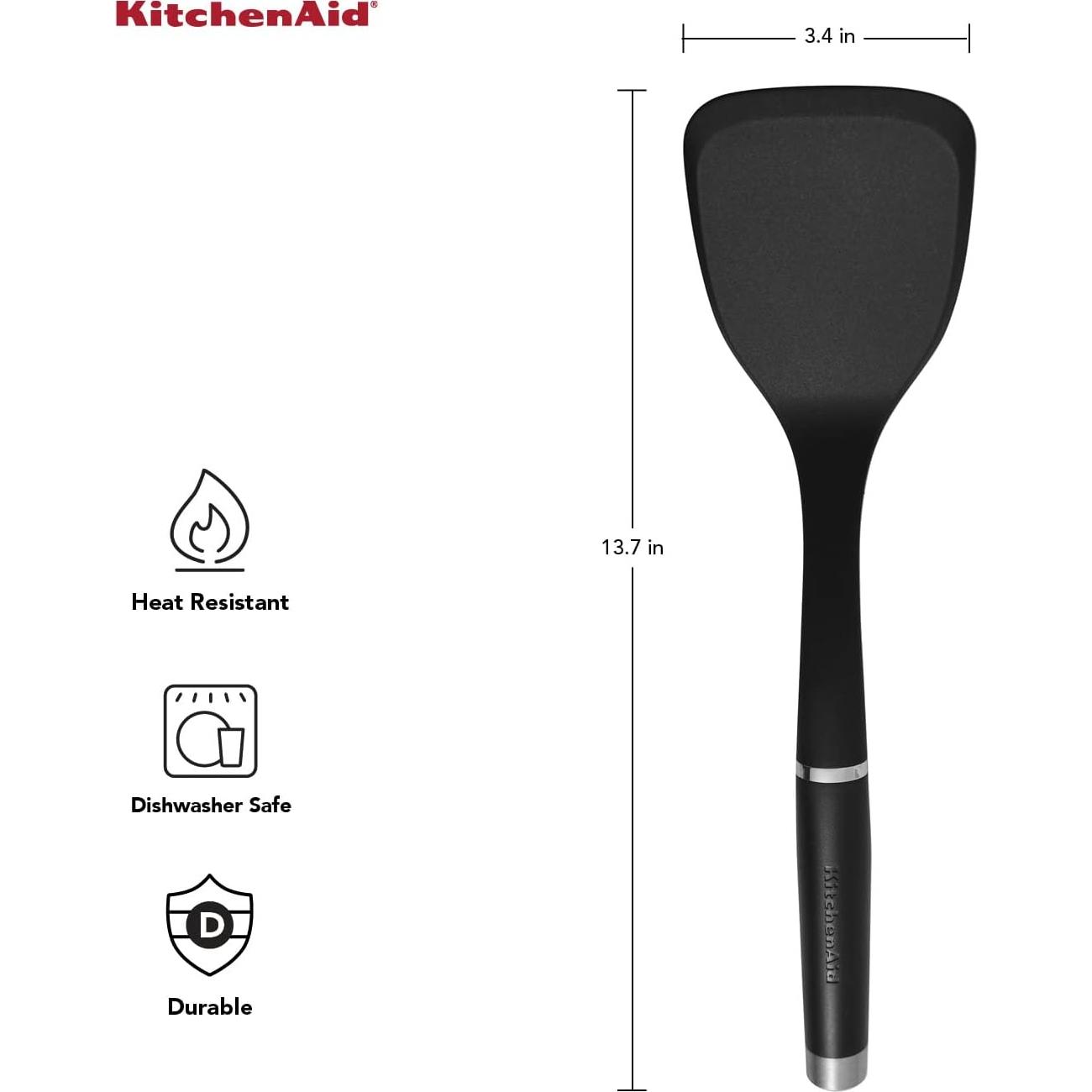 Espátula Sólida Grande KitchenAid KO001OHOBA Nylon Negro Mate