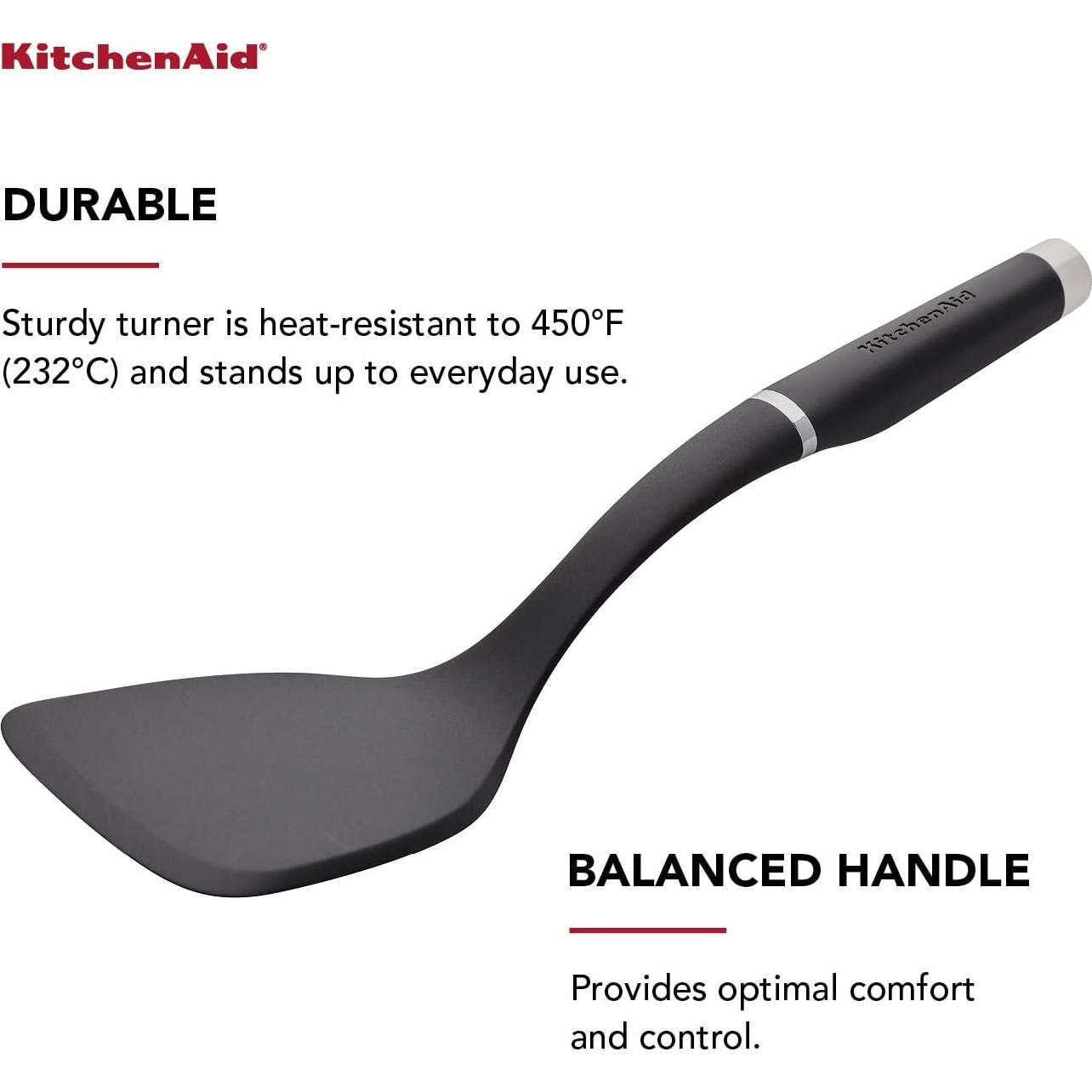 Espátula Sólida Grande KitchenAid KO001OHOBA Nylon Negro Mate