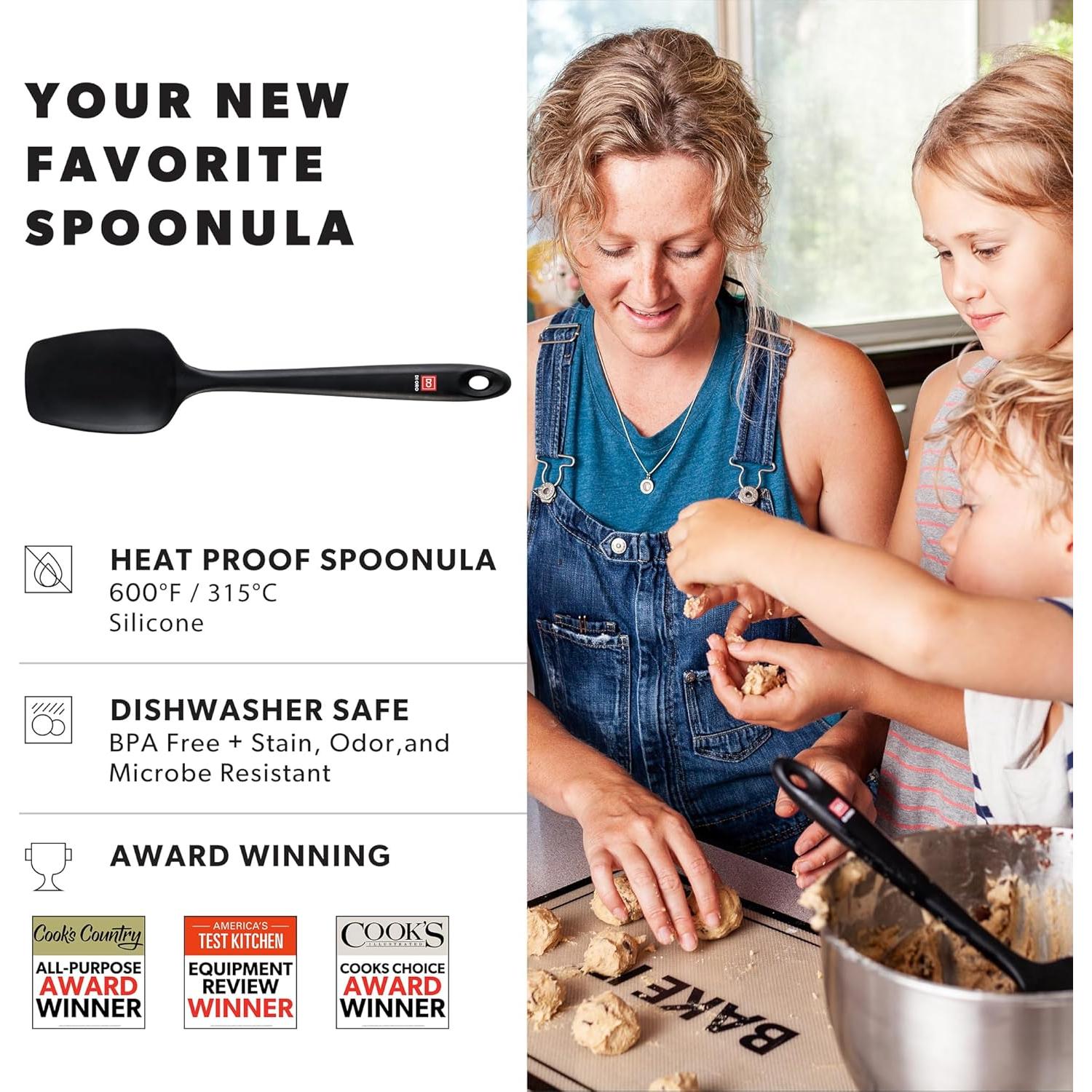 Espátula de Silicona DI ORO Sin Costuras 28.4 cm Negra