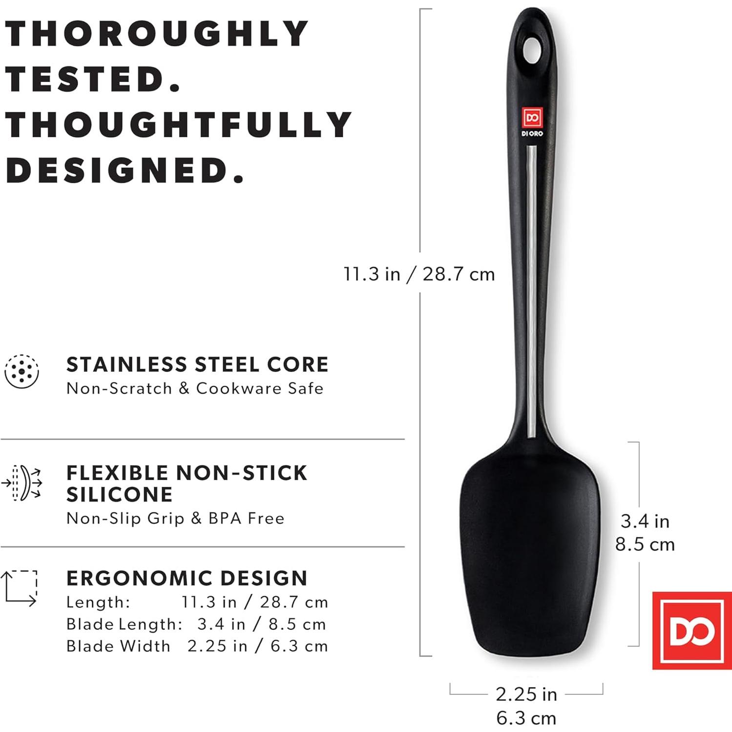 Espátula de Silicona DI ORO Sin Costuras 28.4 cm Negra