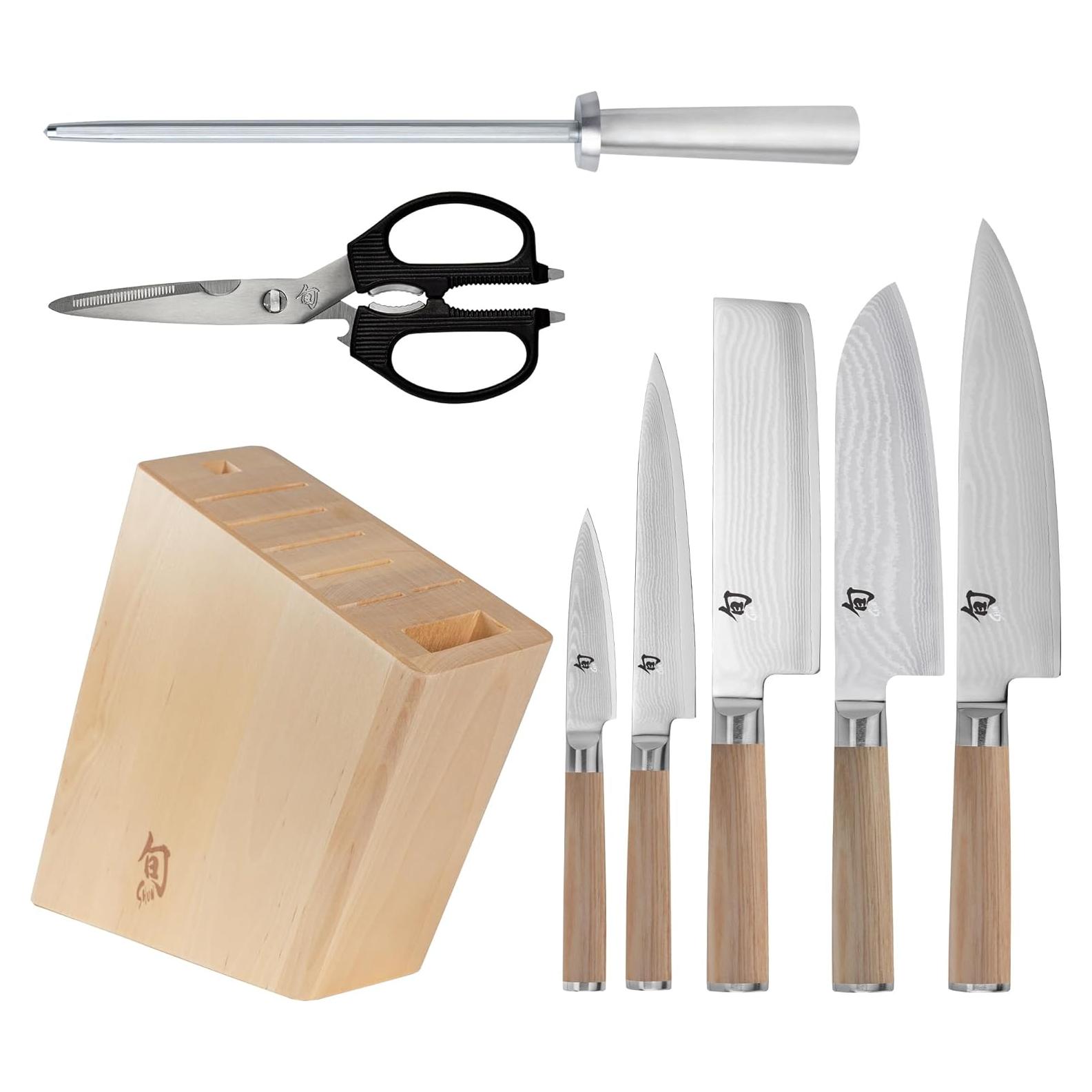 Conjunto de Cuchillos Shun Classic Blonde 8 Piezas Hechos a Mano