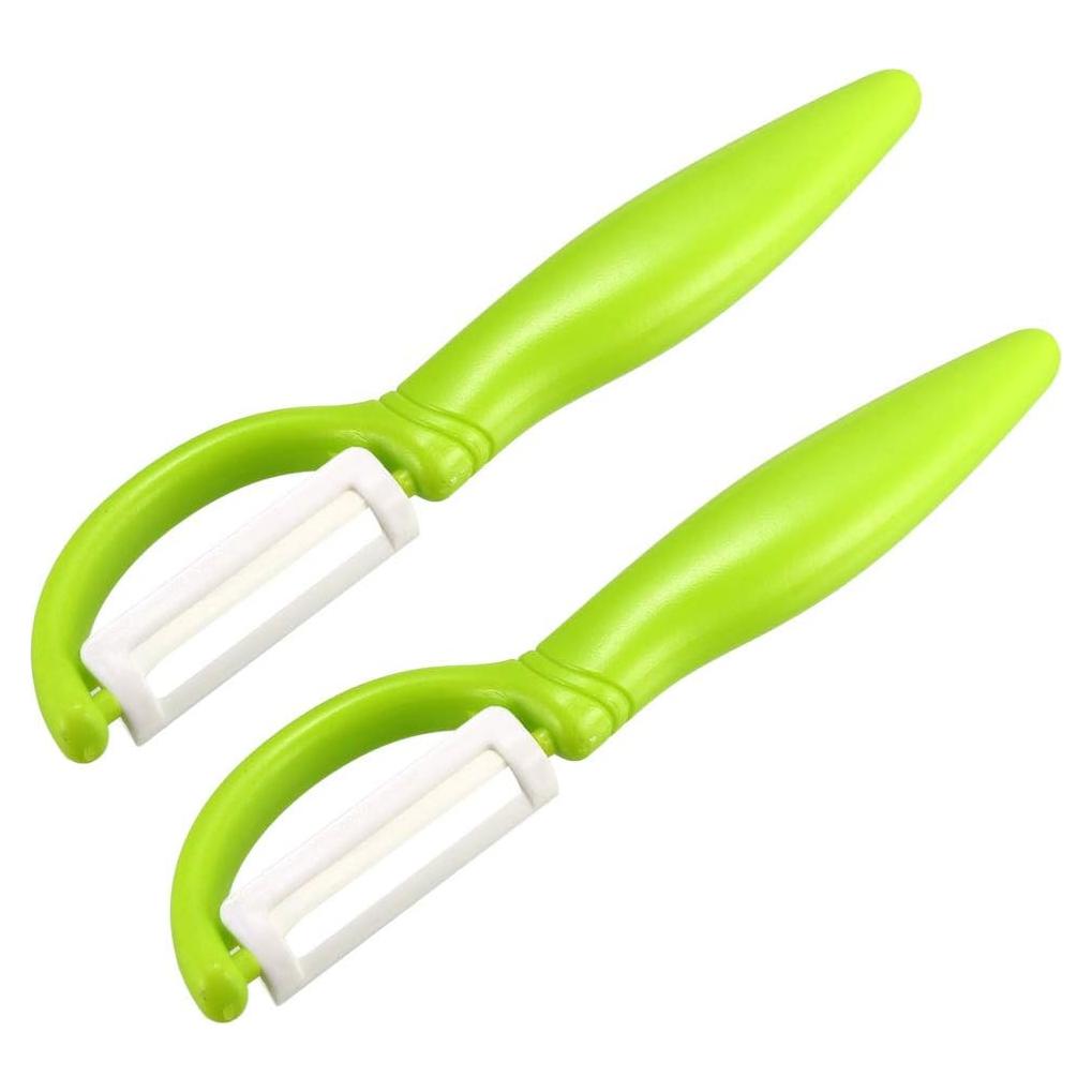 Pelador Recto Cerámica uxcell 2 Pcs Mango Ergonómico Verde