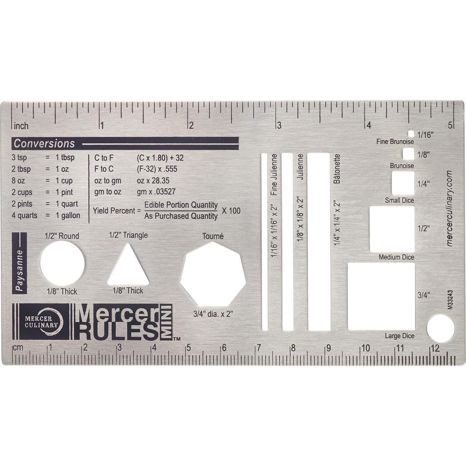 Regla Culinaria Mini Mercer - Acero Inoxidable 15.24 cm
