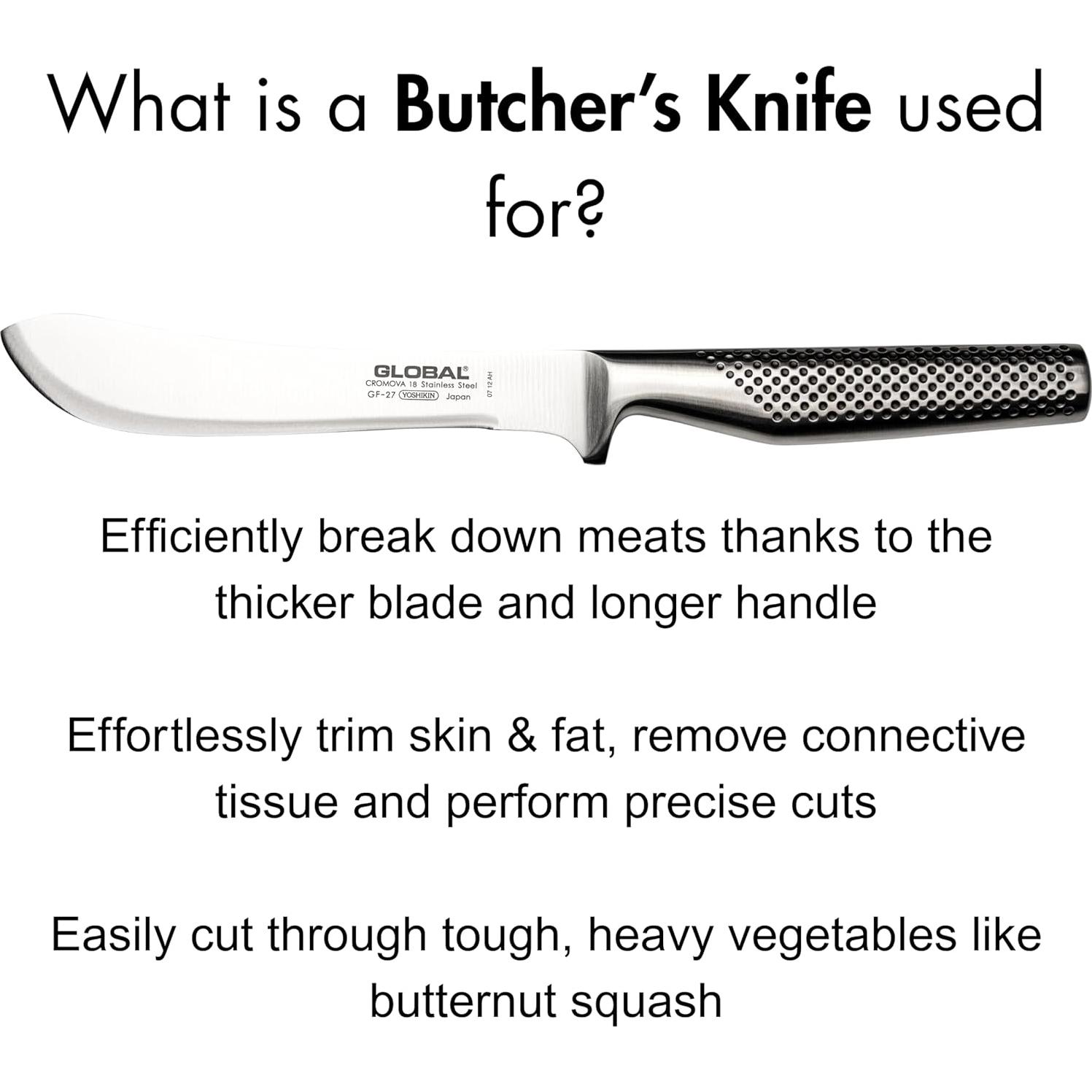 Cuchillo de Carnicero Global GF-27 - Acero Inoxidable 17.78 cm