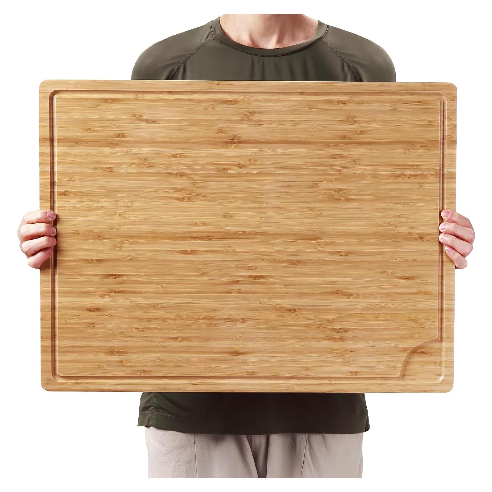 Tabla de Cortar Grande de Bambú GAOMON 61x46 cm con Canal de Jugo