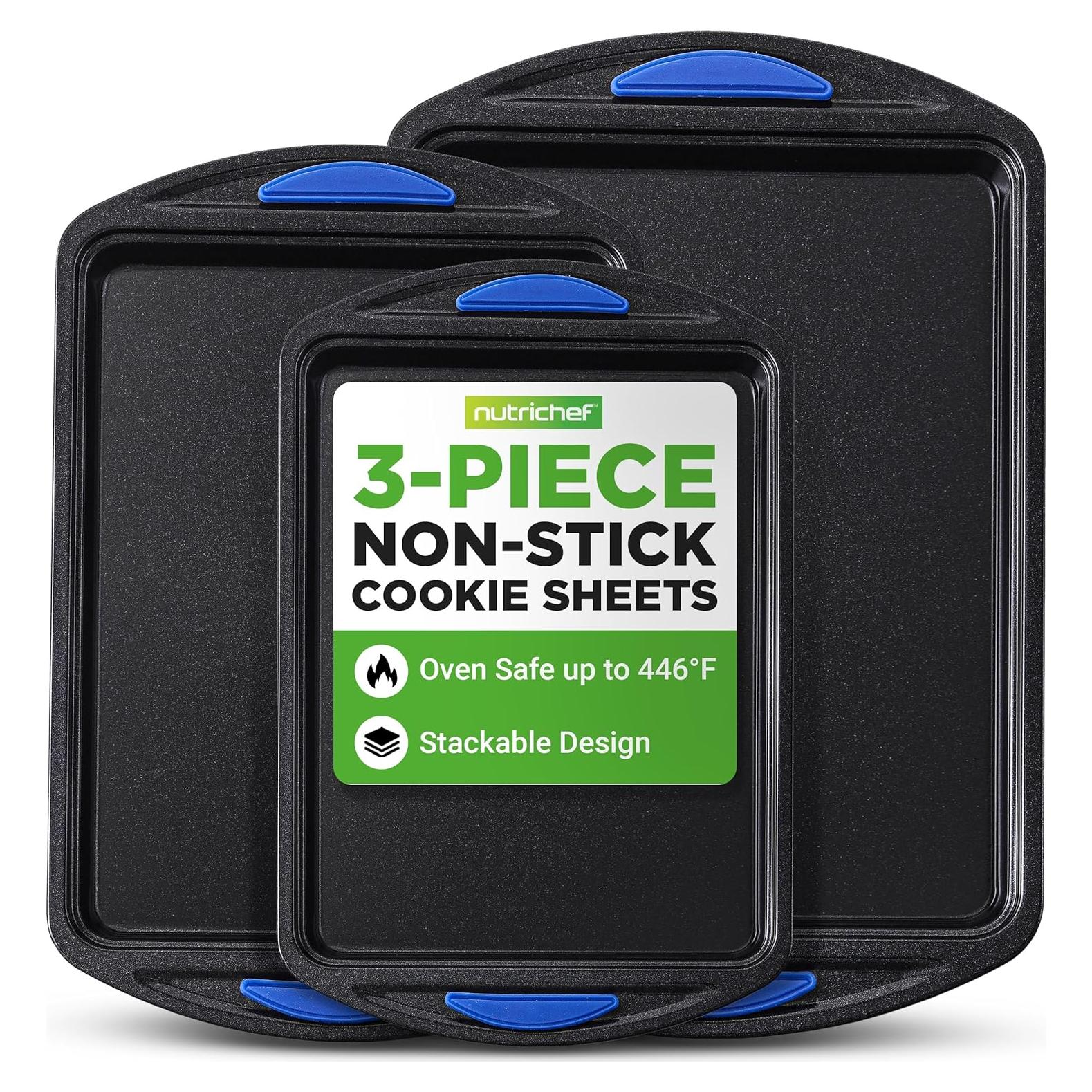 Set de 3 Bandejas para Hornear NutriChef Antiadherentes 230°C