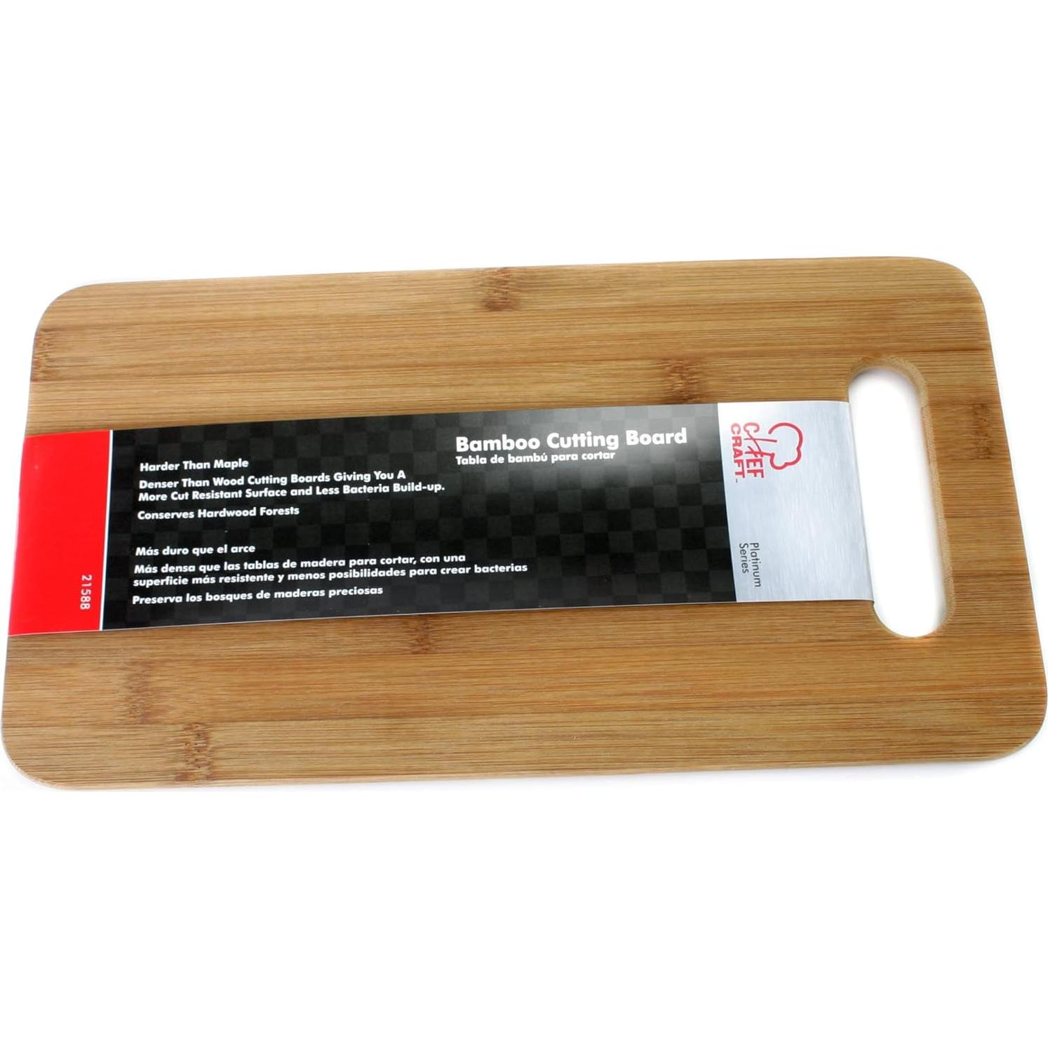 Tabla de Cortar de Bambú Chef Craft 19 x 36 cm Natural