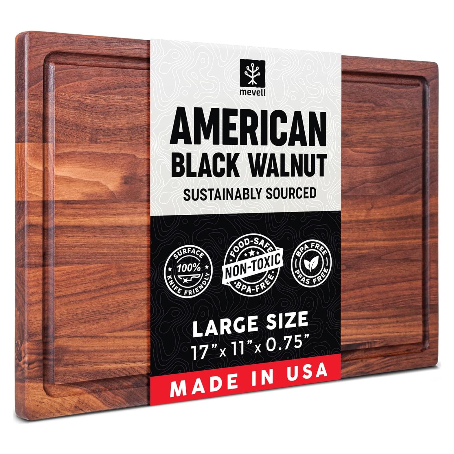 Tabla de Cortar Reversible de Madera de Nogal Mevell 43x27 cm