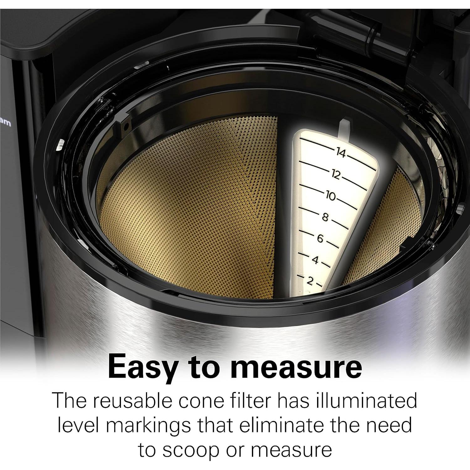 Cafetera Programable Hamilton Beach 14 Tazas 2.07L Negra