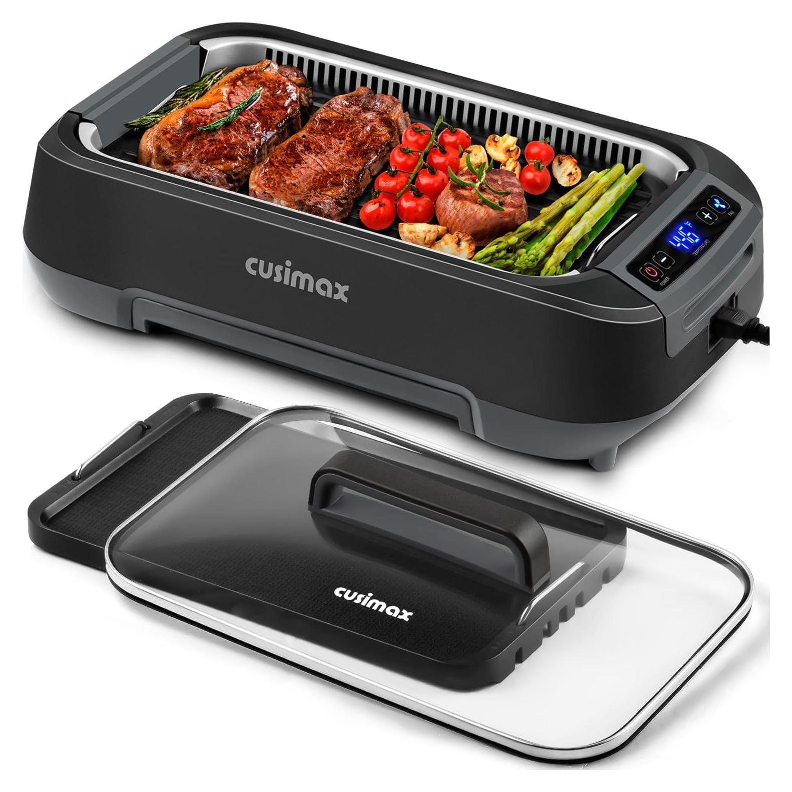 Parrilla Eléctrica CUSIMAX Sin Humo 1500W con Pantalla LED