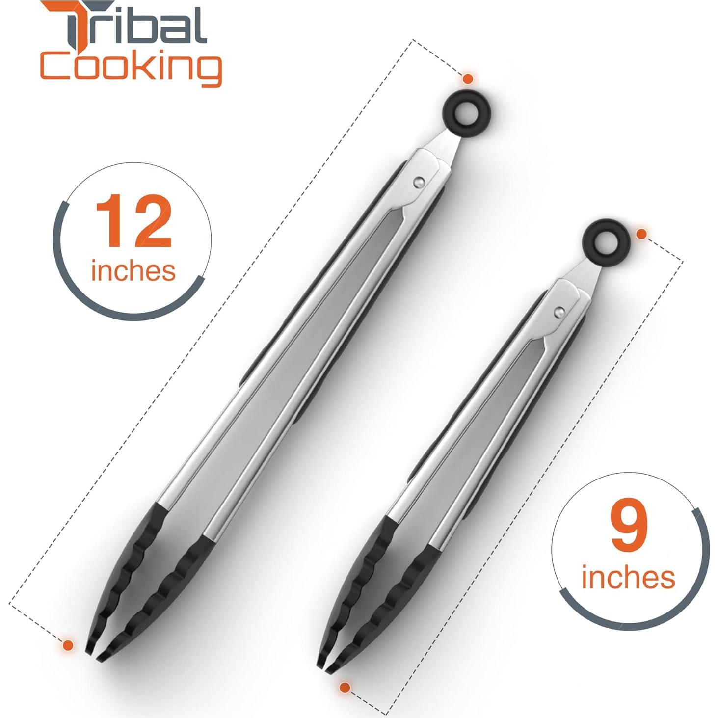 Pinzas de Acero Inoxidable Tribal Cooking - 22.86 cm y 30.48 cm