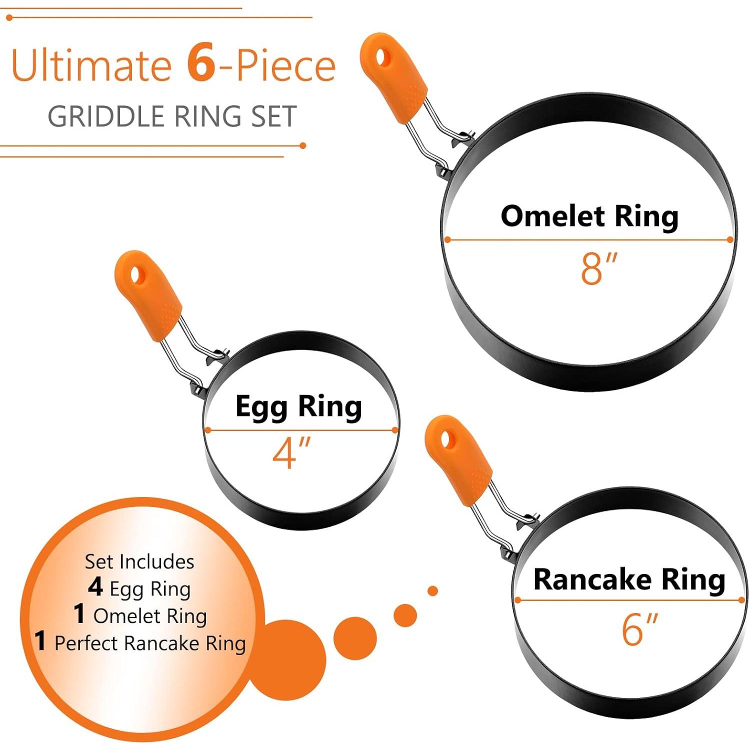 Conjunto de 6 Moldes para Huevos Patelai - Acero Inoxidable 10-20 cm