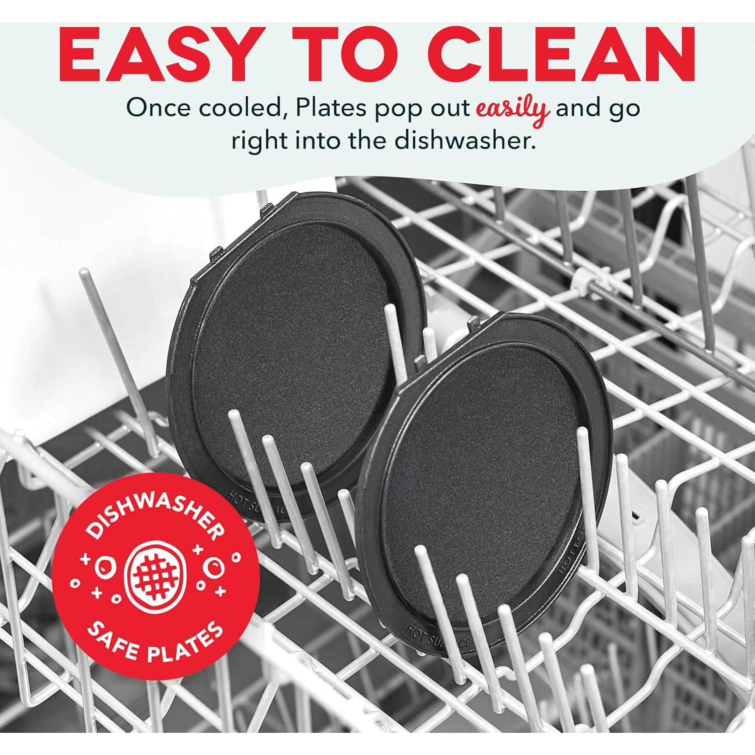 Placas de Waffle Desmontables DASH 4" Antiadherentes - Paquete de 2