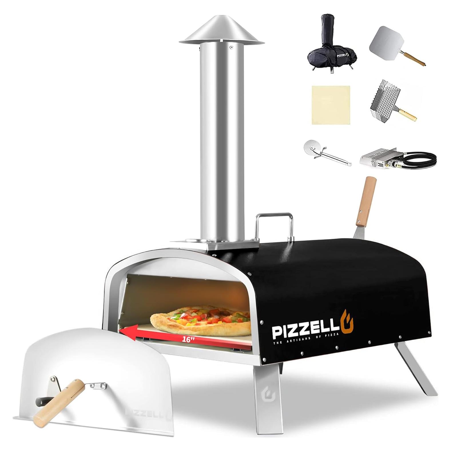 Horno de Pizza PIZZELLO 16" Propano y Leña con Accesorios