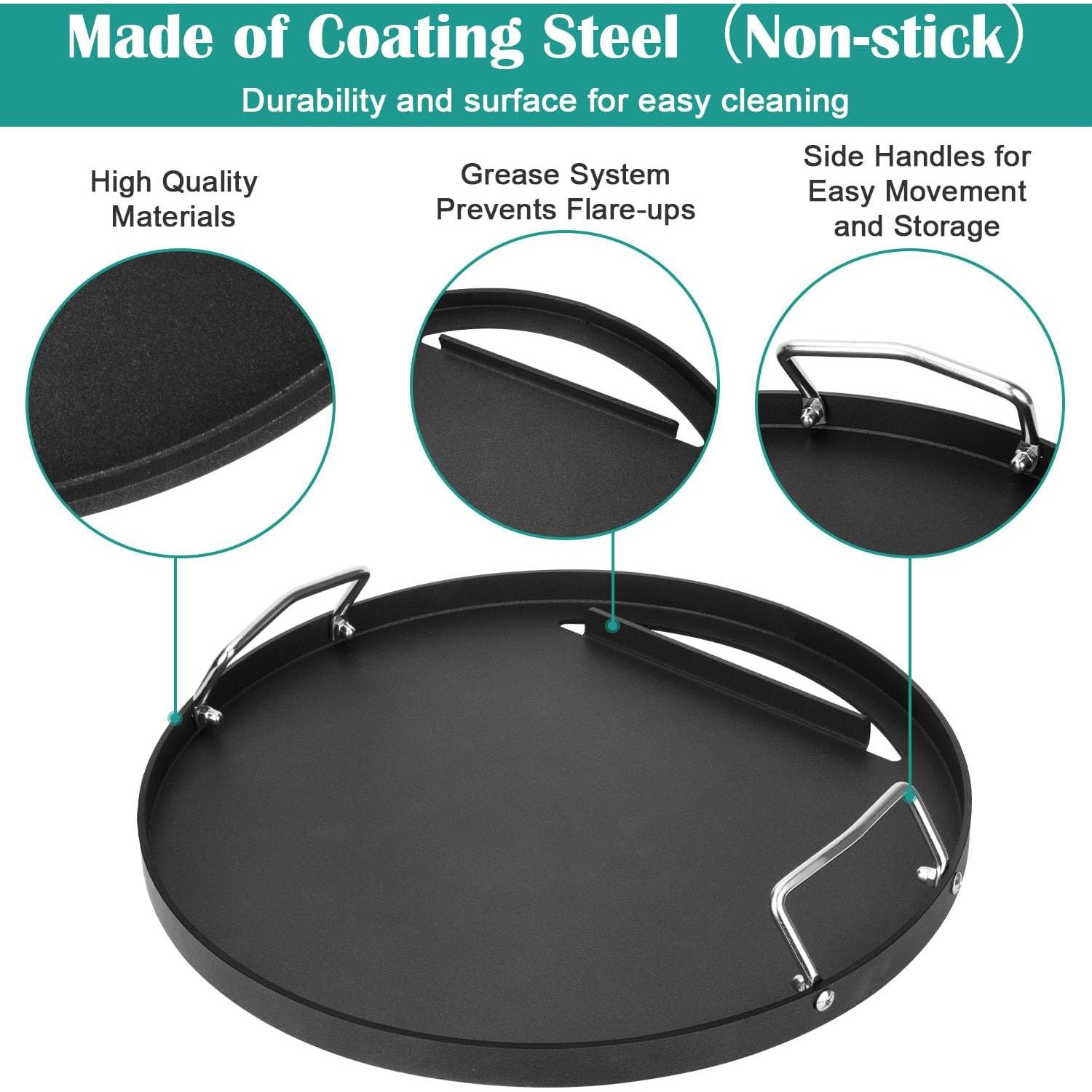 Plancha de Acero al Carbono EasiBBQ 44.45 cm para Parrillas Weber