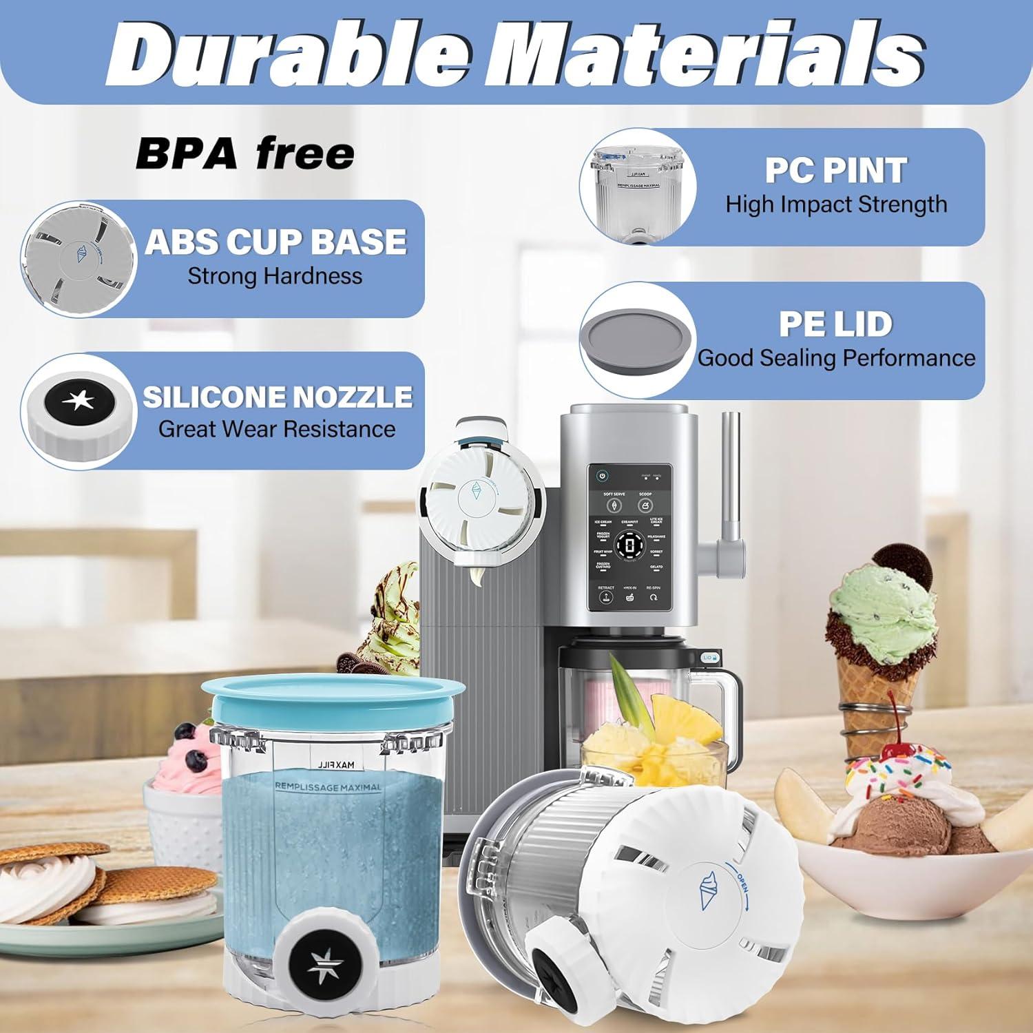 Recipientes de Reemplazo NANOBABY para Ninja Creami Swirl 16oz - Paquete de 4