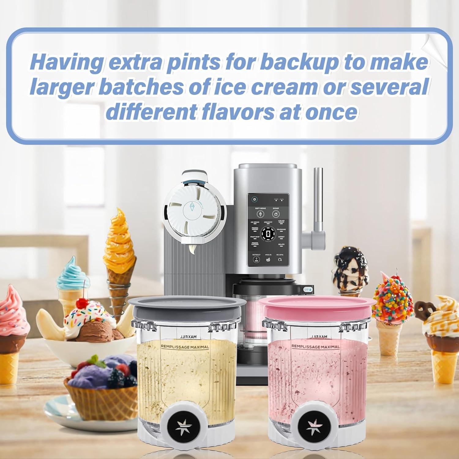 Recipientes de Reemplazo NANOBABY para Ninja Creami Swirl 16oz - Paquete de 4