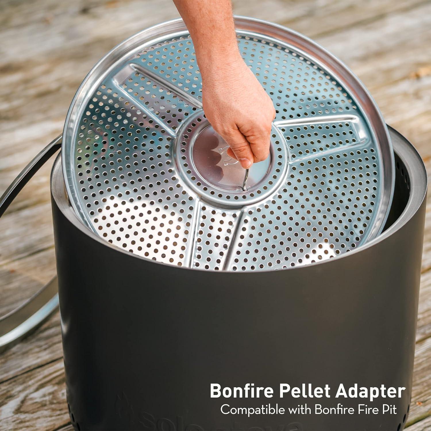 Adaptador de Pellets Solo Stove Bonfire - Acero Inoxidable 43.9 cm