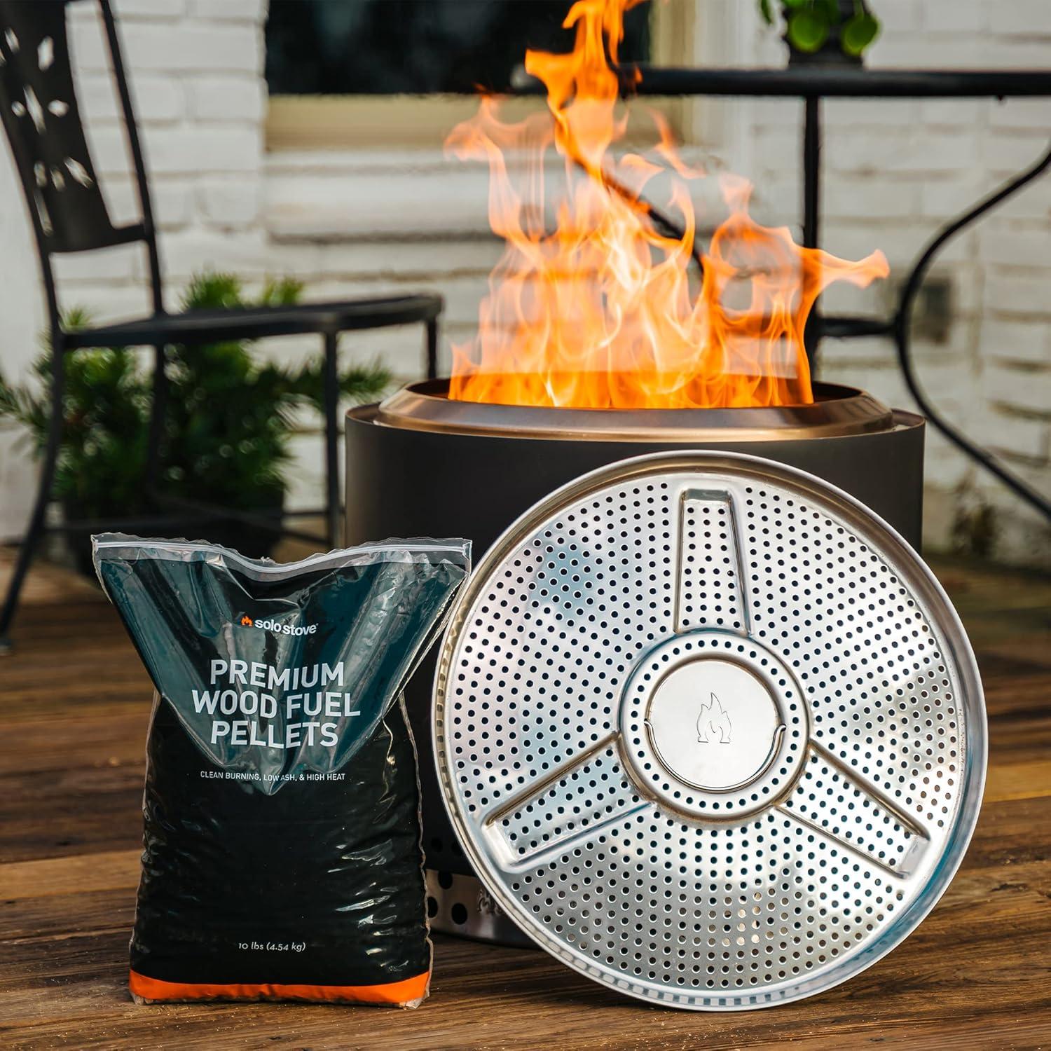 Adaptador de Pellets Solo Stove Bonfire - Acero Inoxidable 43.9 cm