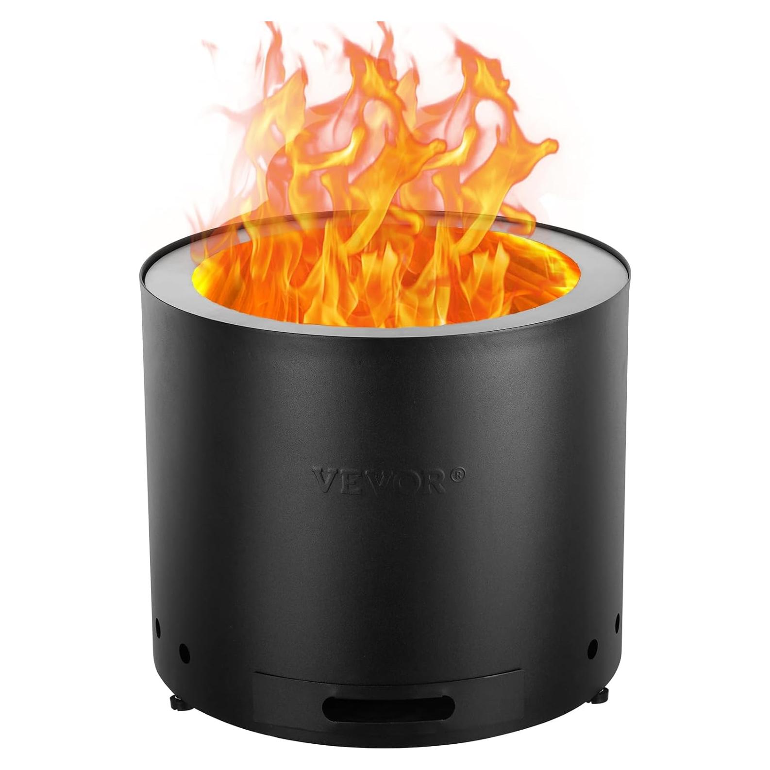 Estufa de Leña VEVOR 38 cm Sin Humo, Acero Inoxidable, Portátil