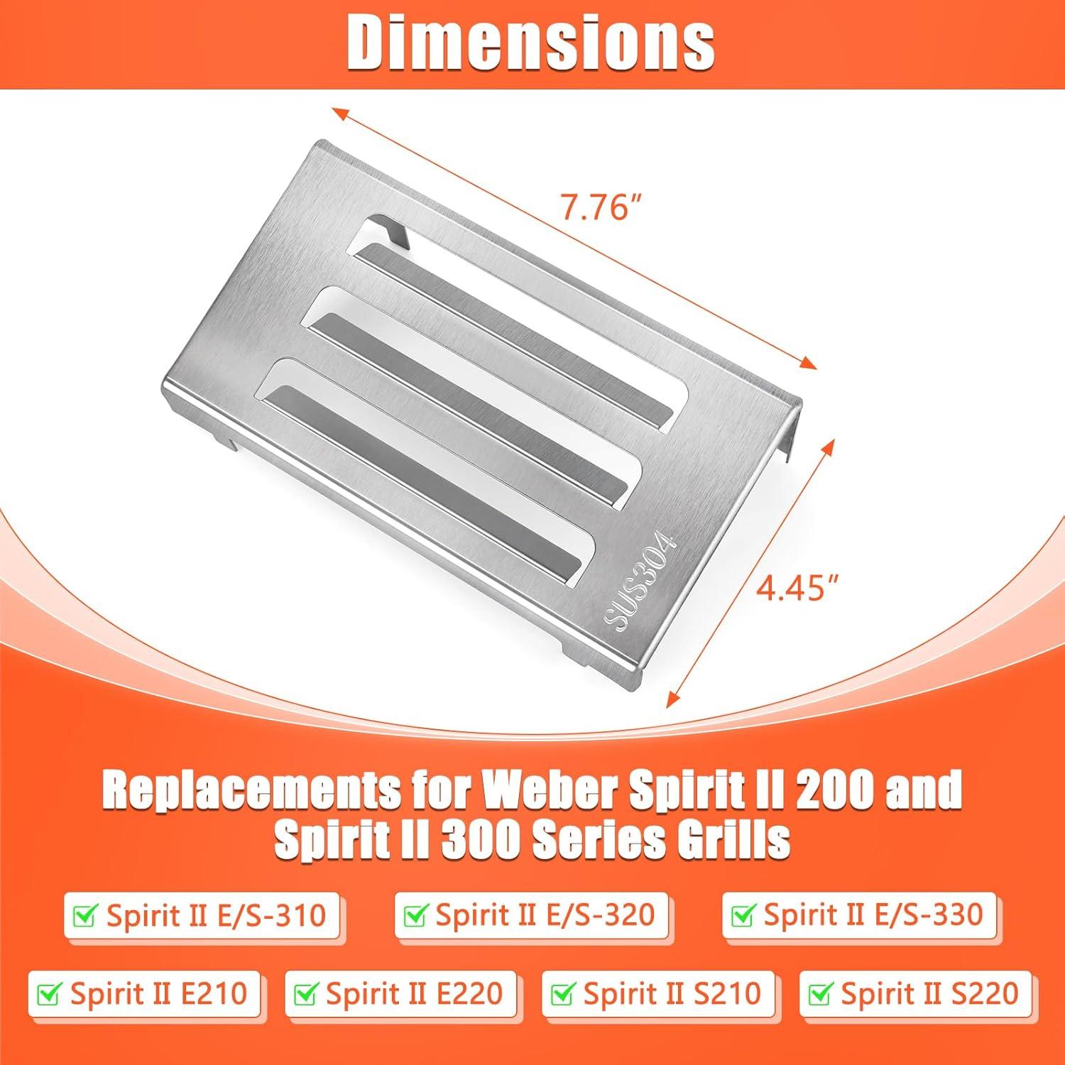 Deflector de Calor QuliMetal 304 Acero Inoxidable para Weber Spirit II