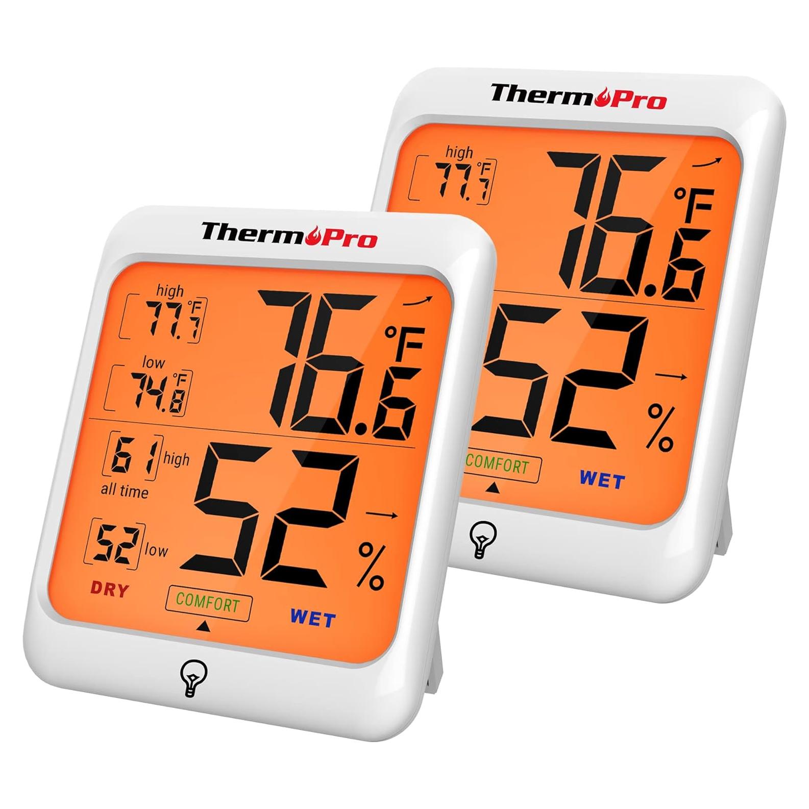 Higrómetro Digital ThermoPro TP53 - 2 Pack, Termómetro Interior