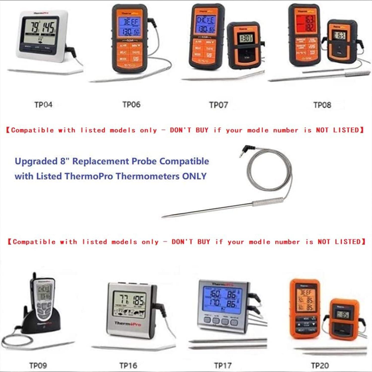 4 Sondas de Reemplazo Thermopro TP20 TP25 TP08S 2.5mm