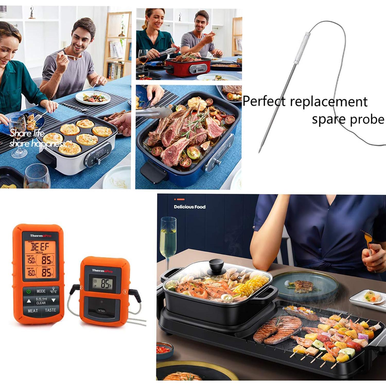 4 Sondas de Reemplazo Thermopro TP20 TP25 TP08S 2.5mm