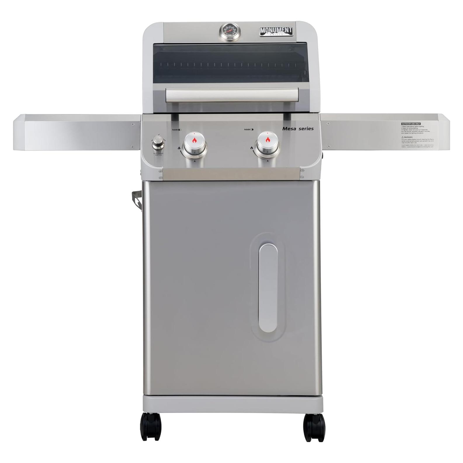 Parrilla de Gas Monument Grills Mesa200S 2 Quemadores Acero Inoxidable