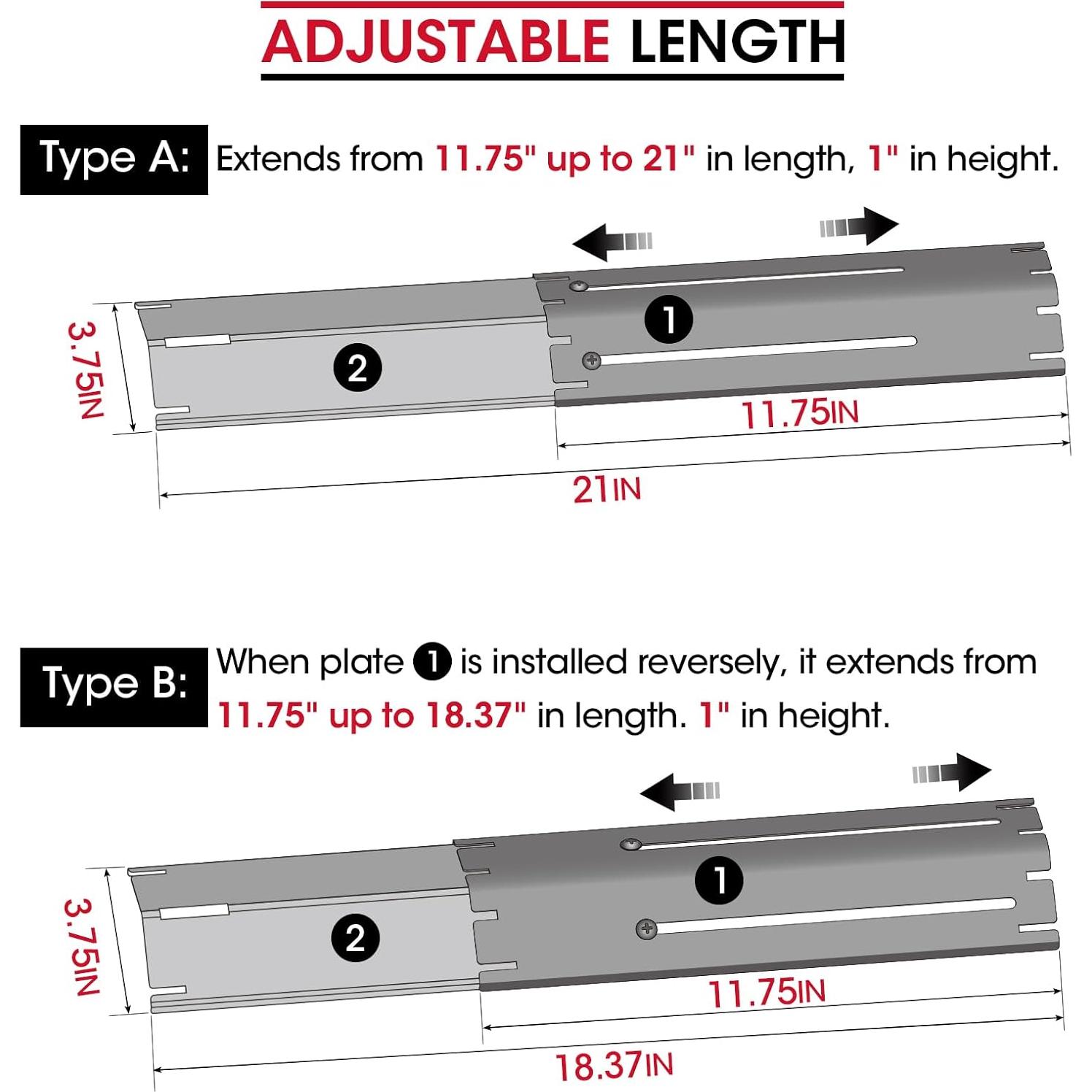 Placas de Calor Ajustables Unicook 29.85-53.34 cm para Parrilla