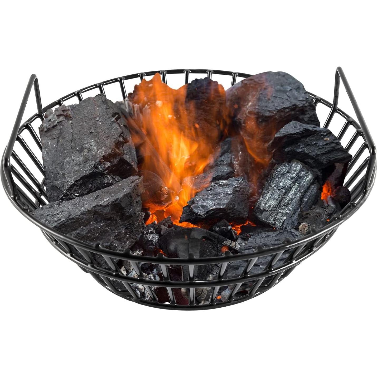 Cesta de Ceniza Acero Porcelánico Grande para Parrillas Kamado