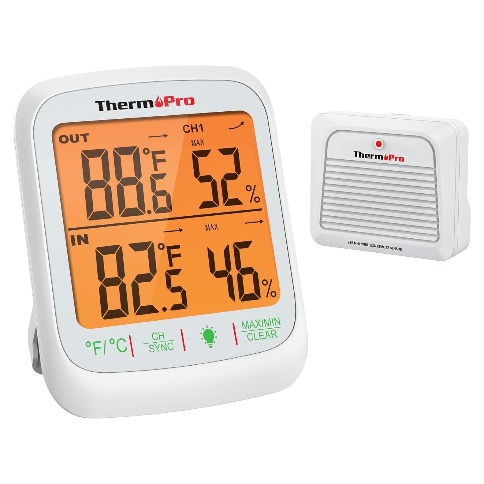 Termómetro Inalámbrico ThermoPro TP260B para Interior y Exterior