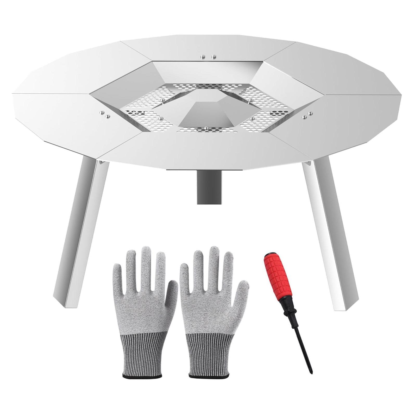 Deflector de Calor KCSYRS para Fogata Bonfire 62.5 cm Acero Inoxidable