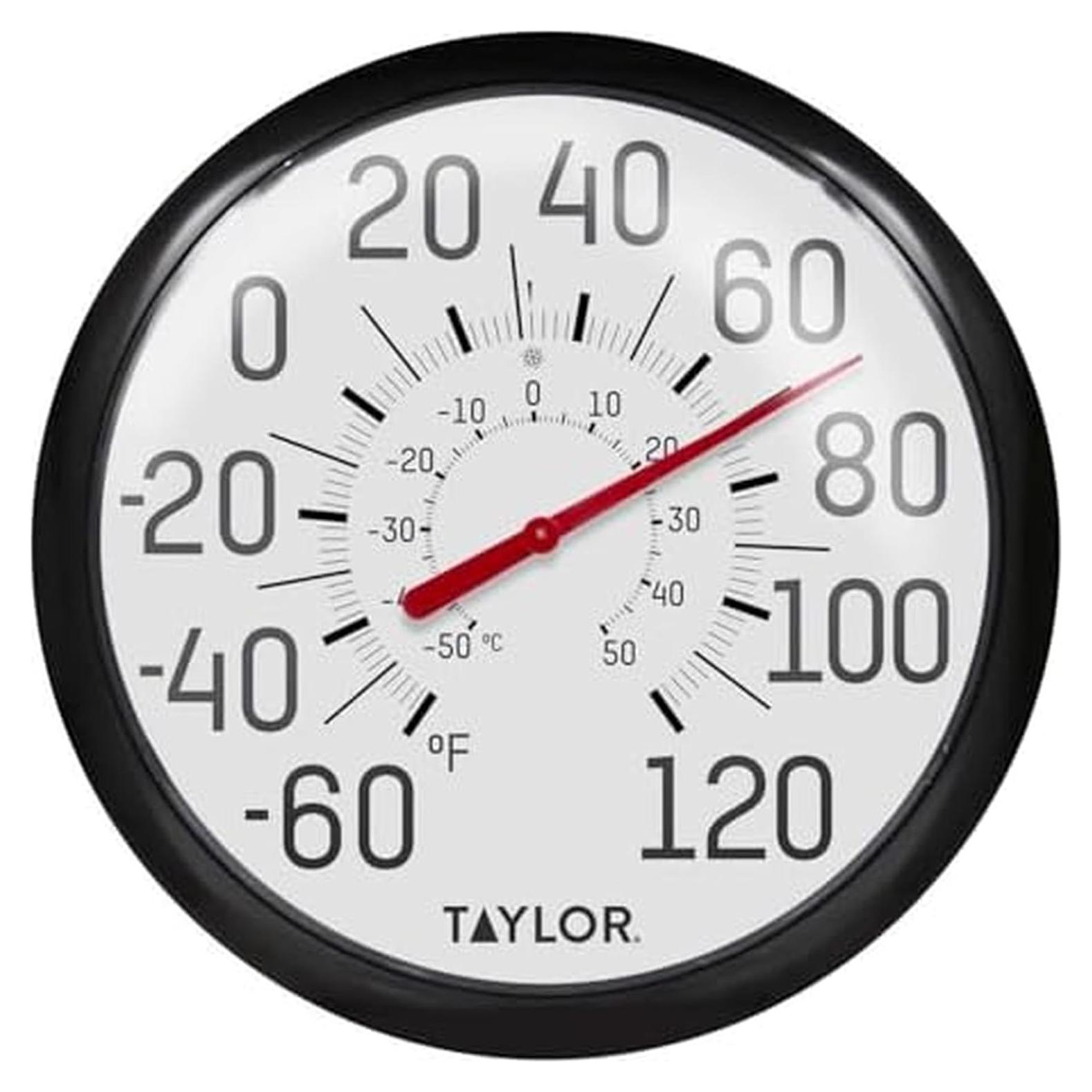 Termómetro de Pared Taylor Grande y Audaz 33.66 cm Negro