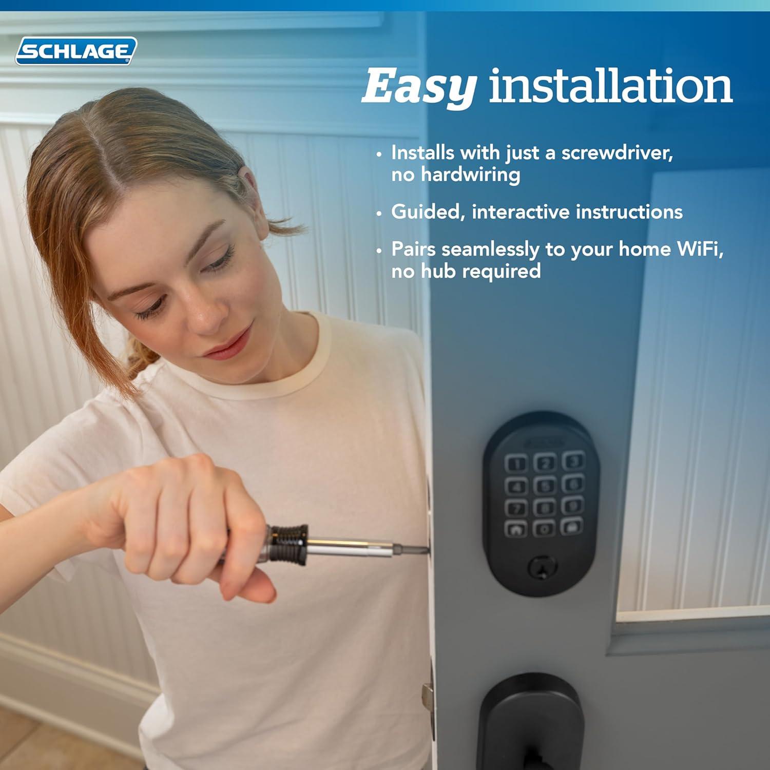 Cerradura Inteligente Schlage Arrive WiFi Camelot Níquel Satinado